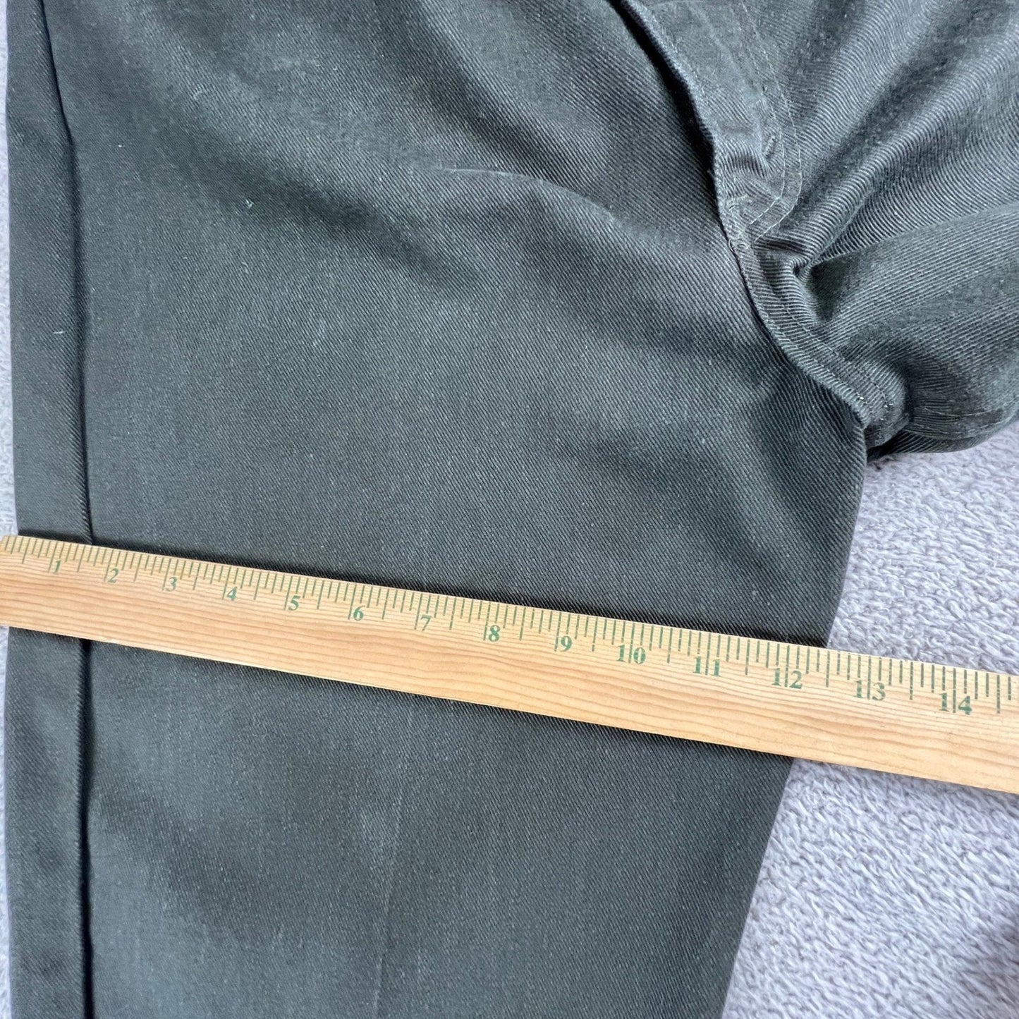 Vintage Work Pants Mens 31x31 Green No-Iron Twill Straight Leg Trousers