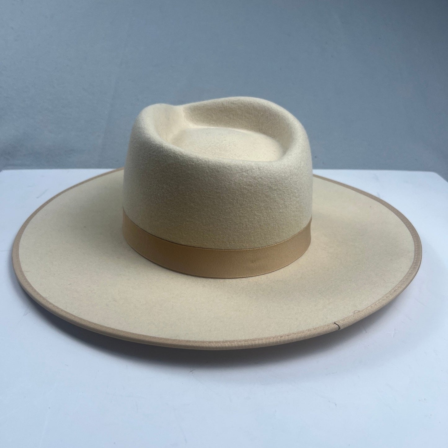 Lack of Color Wool Rancher Hat Womens M 57cm Ivory Ribbon Trim Boho Chic