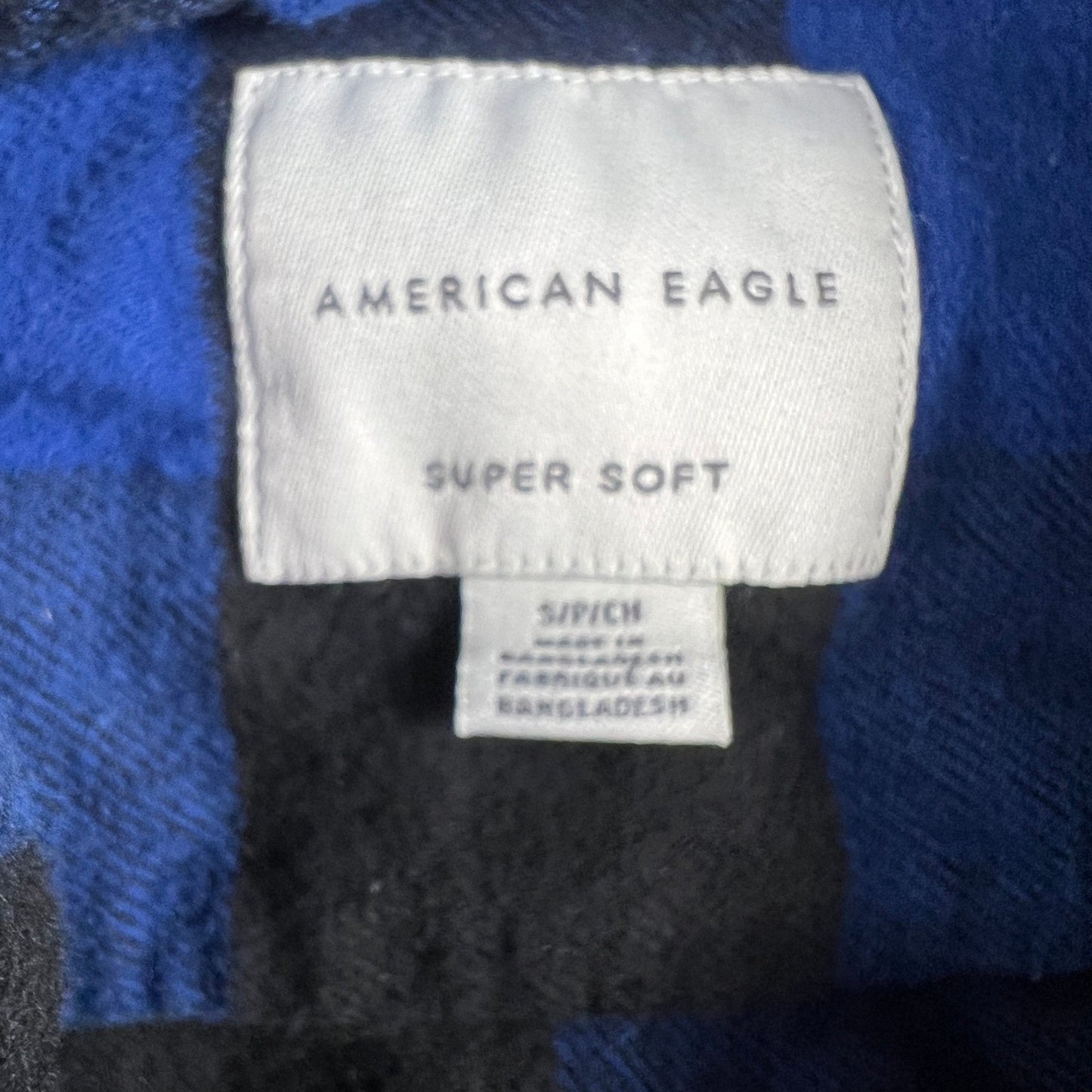 100% Cotton Flannel Shirt Mens Small Buffalo Plaid Super Soft American Eagle