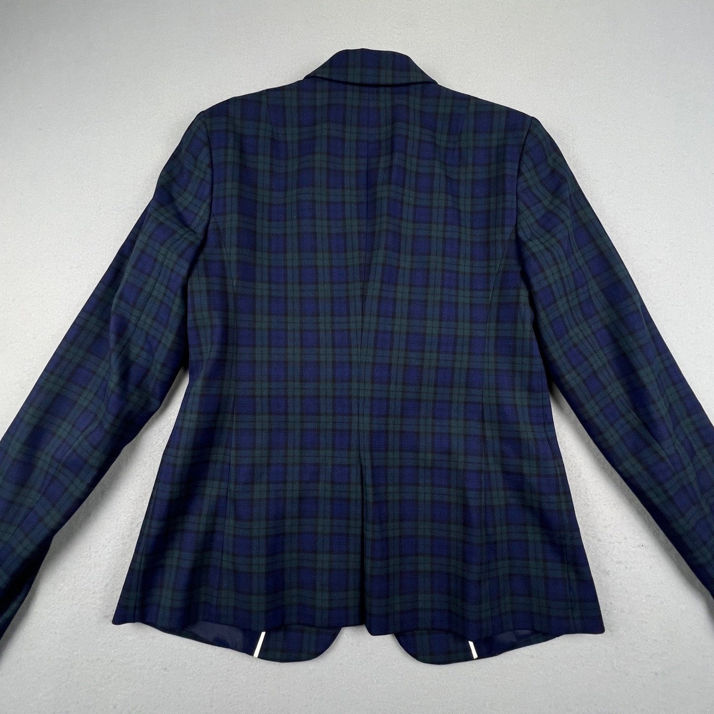 Banana Republic Classic Blazer Womens 4 Tall Navy Green Plaid Tailored Career