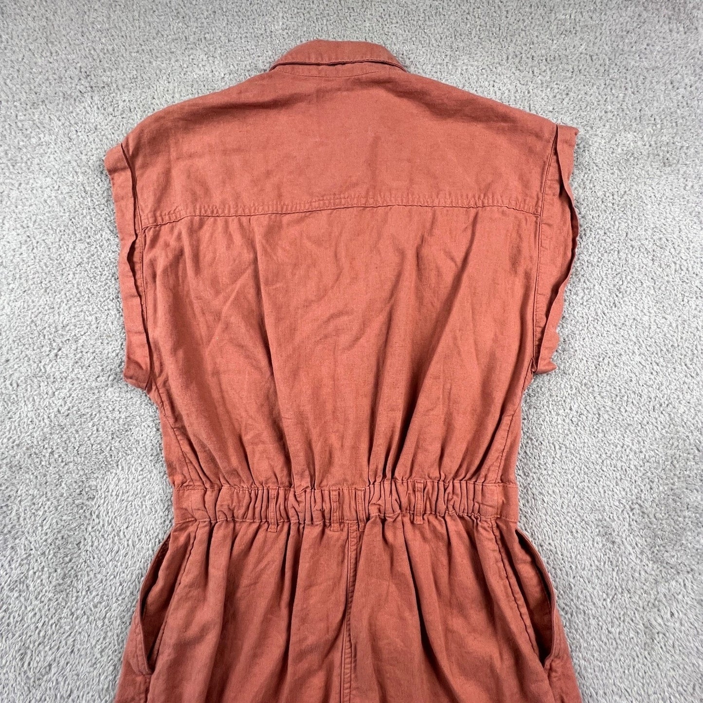 Abercrombie & Fitch Womens Romper XS Linen Blend Utility Terracotta Jumpsuit