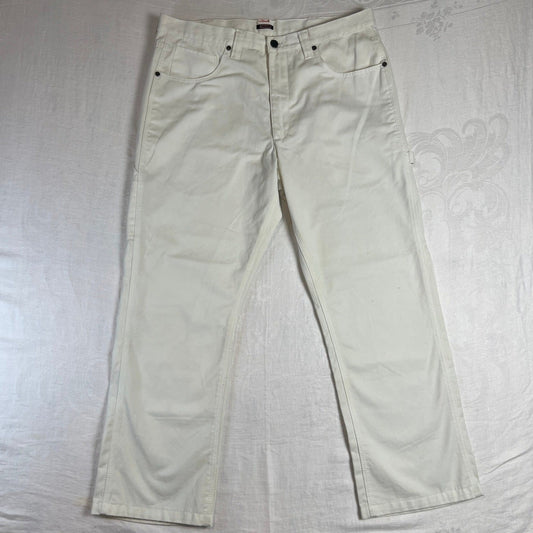 Carpenter Jeans Men's 36x30 White Craftsman Pants Utility Workwear Artist rRver