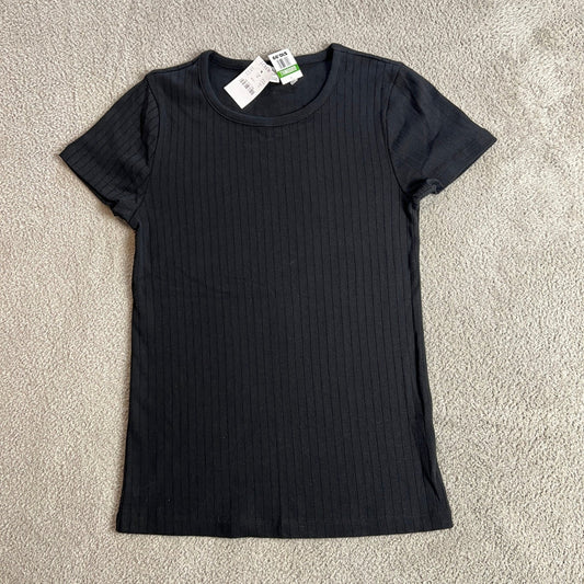 J.Crew Mercantile T-shirt Women's Medium Black Ribbed Cotton Short Sleeve