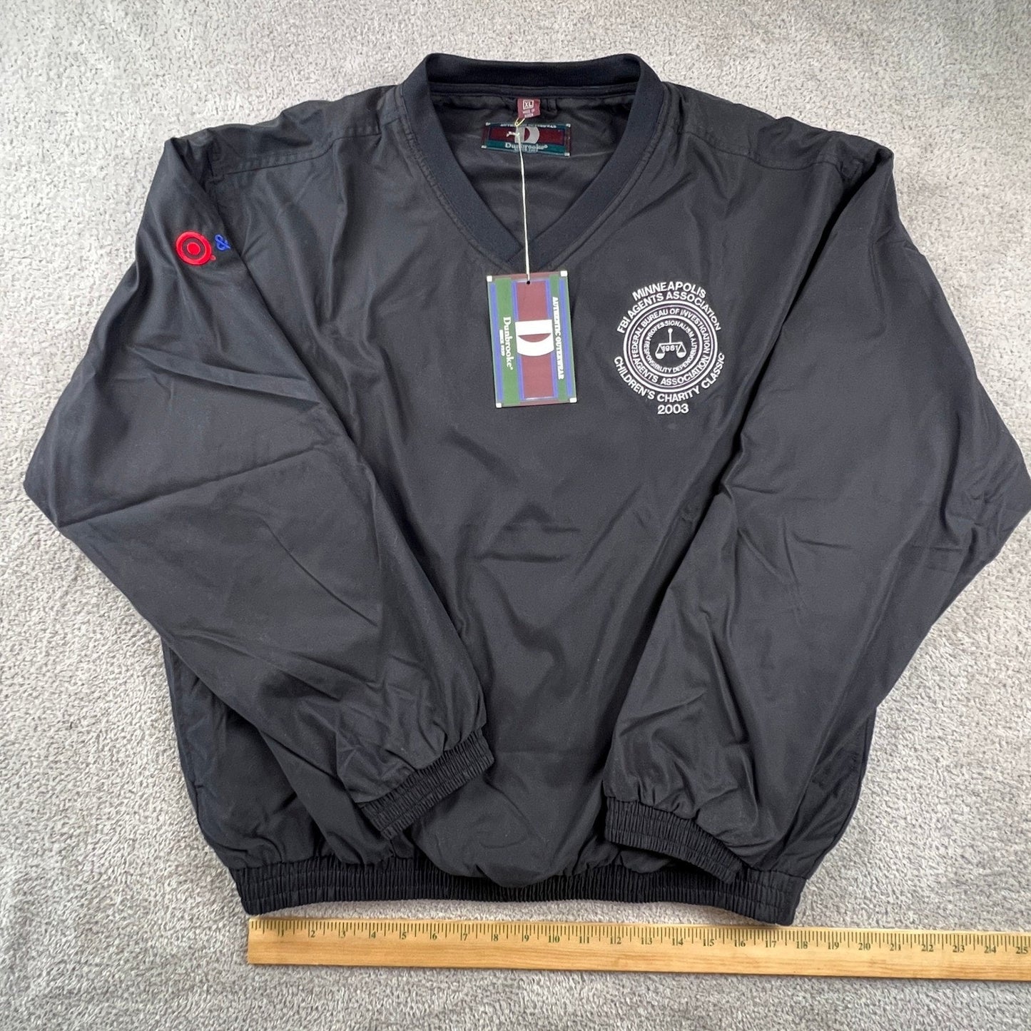 Dunbrooke Windbreaker Pullover Mens XL Black New FBI Charity Classic 2003 Target