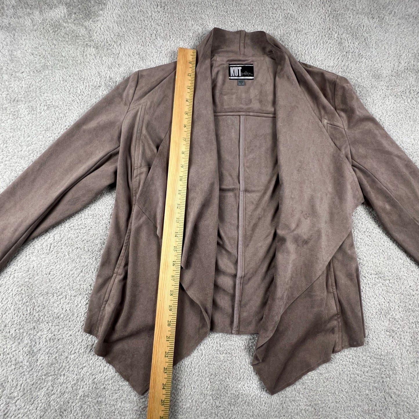 Kut from the Kloth Faux Suede Jacket Womens Small Brown Front Moto Boho