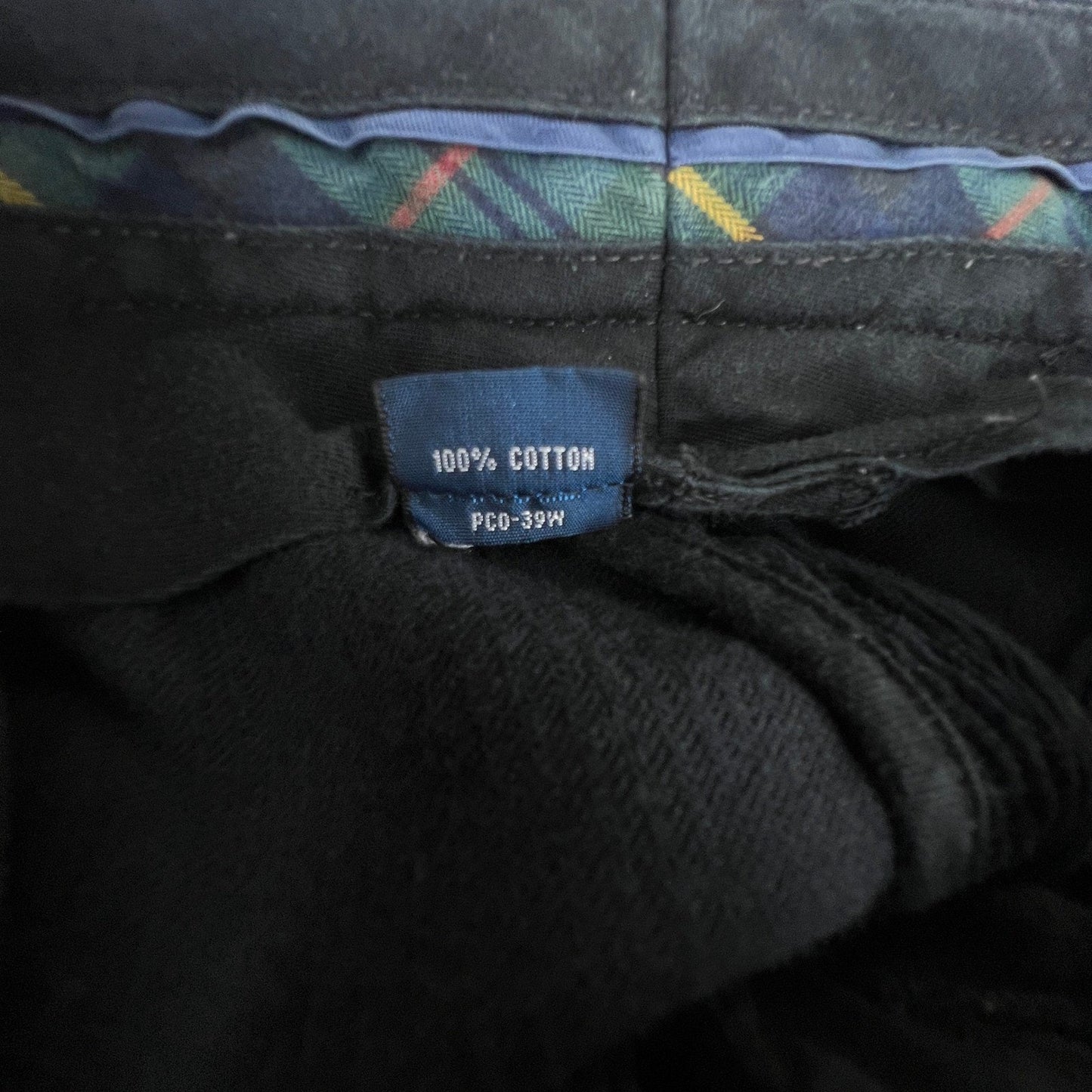 VTG Polo Ralph Lauren Ethan Pant Mens 36/32 Black Corduroy Pleated Trousers