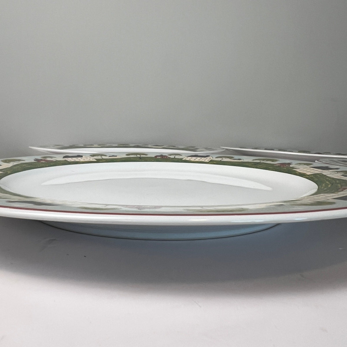 Sakura Dinner Plates Warren Kimble Brandon House 10.75" White Folk Art Farmhouse
