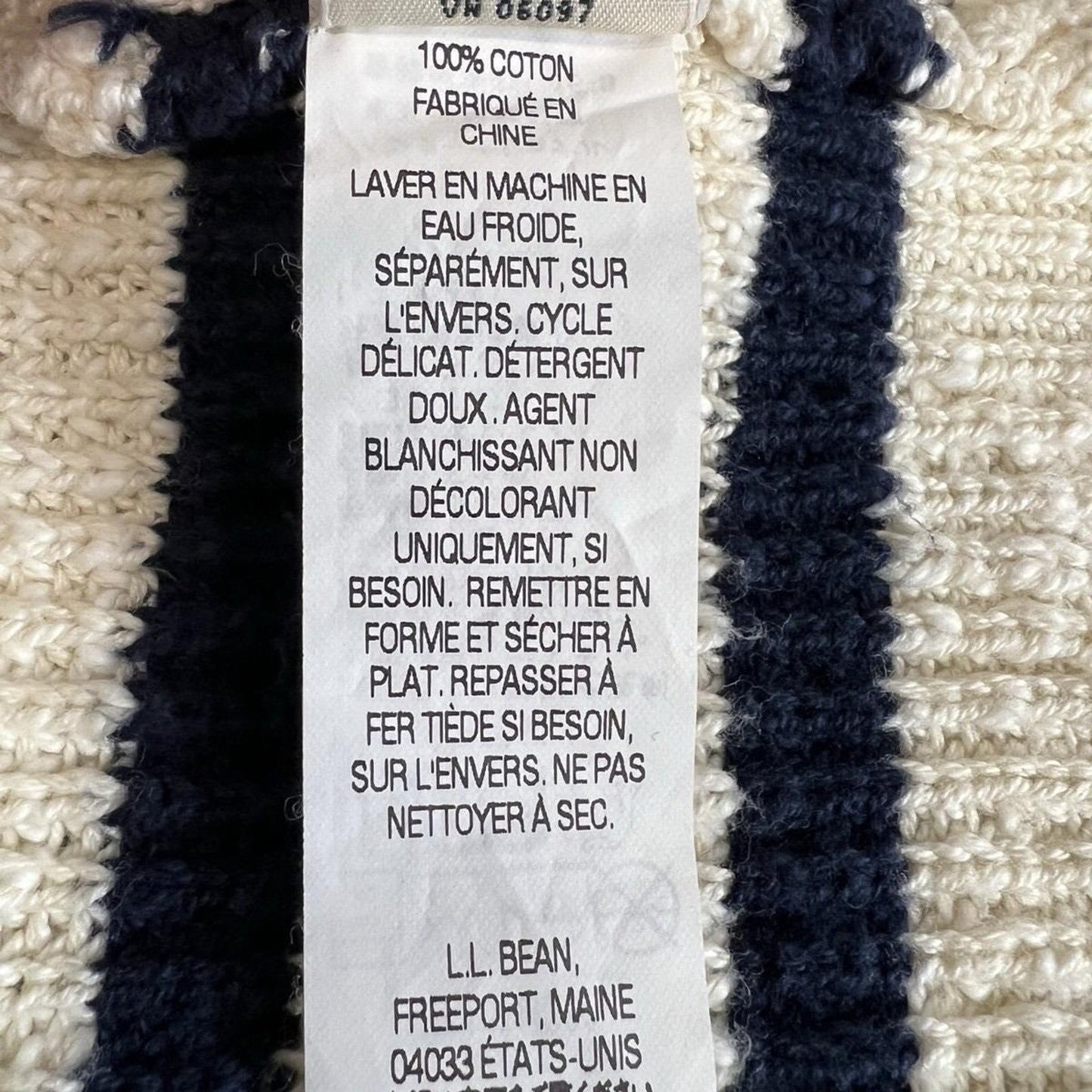 L.L.Bean Nautical Stripe Cardigan Womens XS Shawl Collar Coastal Preppy