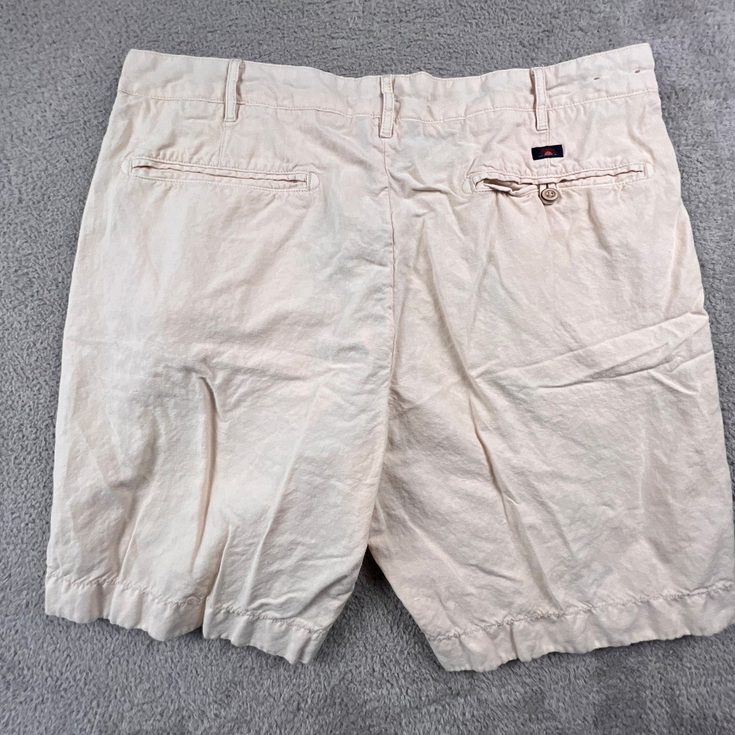 Faherty Shorts Men 38 Beige Linen Blend Casual Summer Beach Coastal Preppy