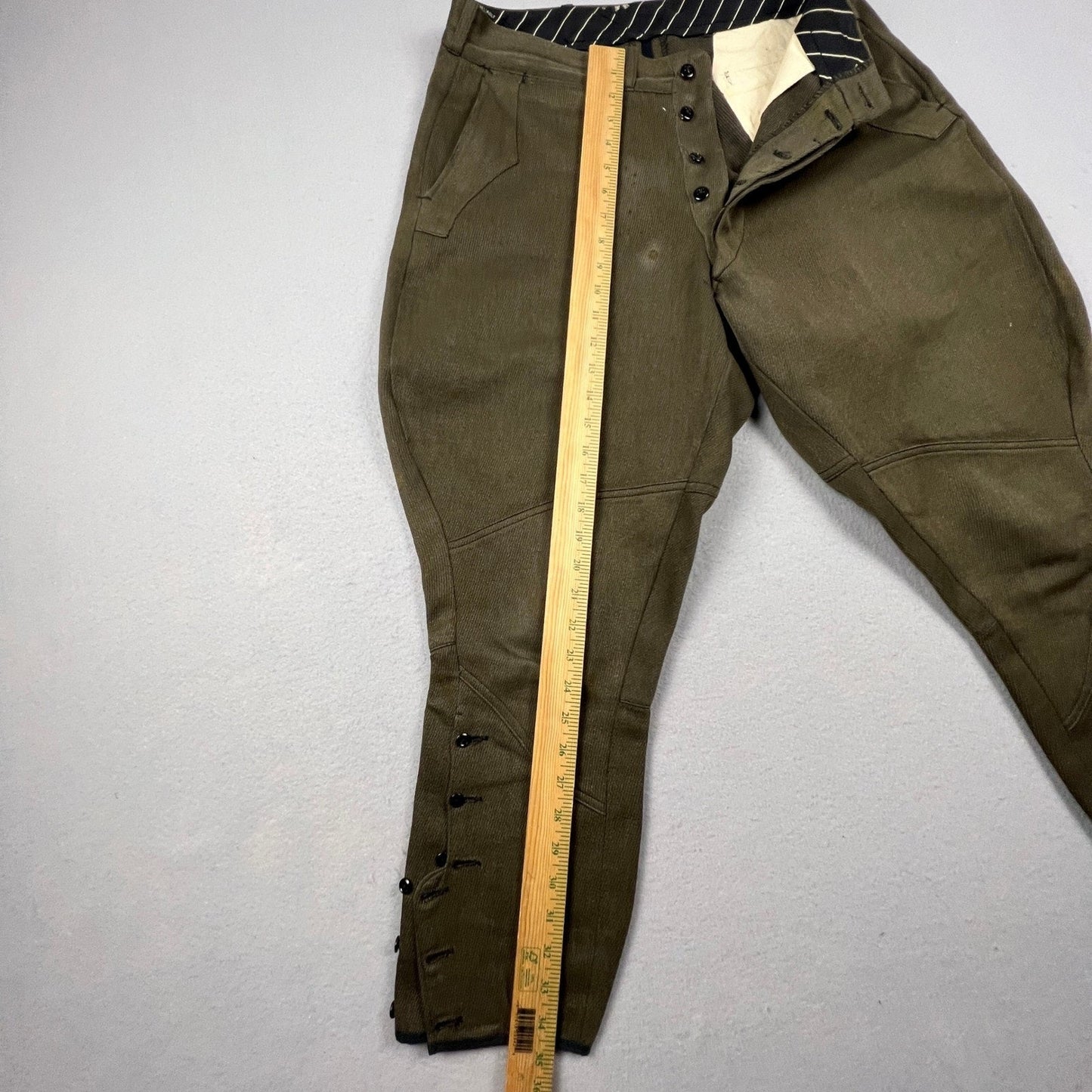 VTG 1940s Wool Riding Breeches Jodhpurs Button Cuff Equestrian Military Style
