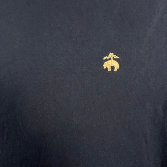 Brooks Brothers T-Shirt Mens Medium Black Golden Fleece Logo Cotton