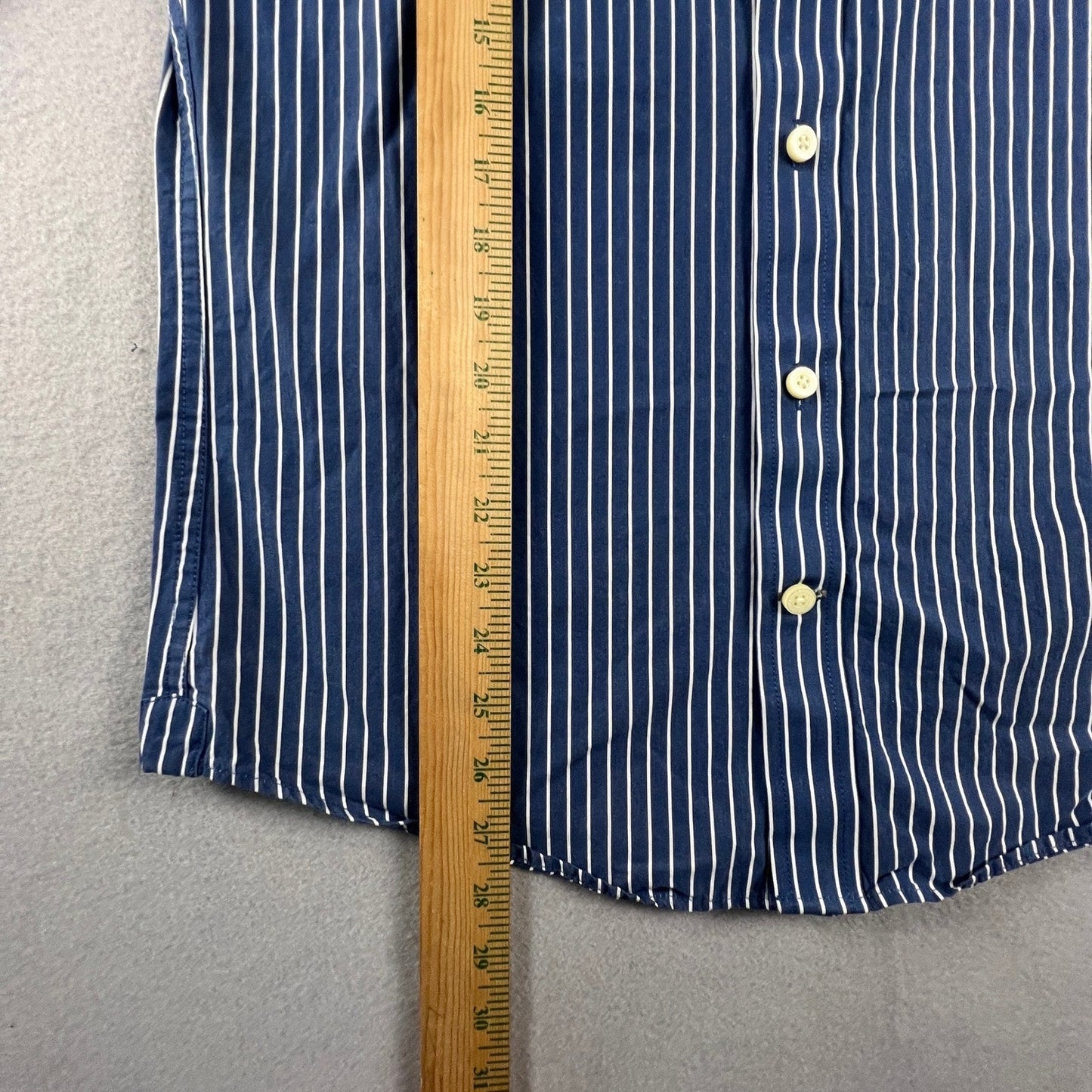 Abercrombie & Fitch Button Down Shirt Mens M Blue Striped Muscle Fit Preppy Logo