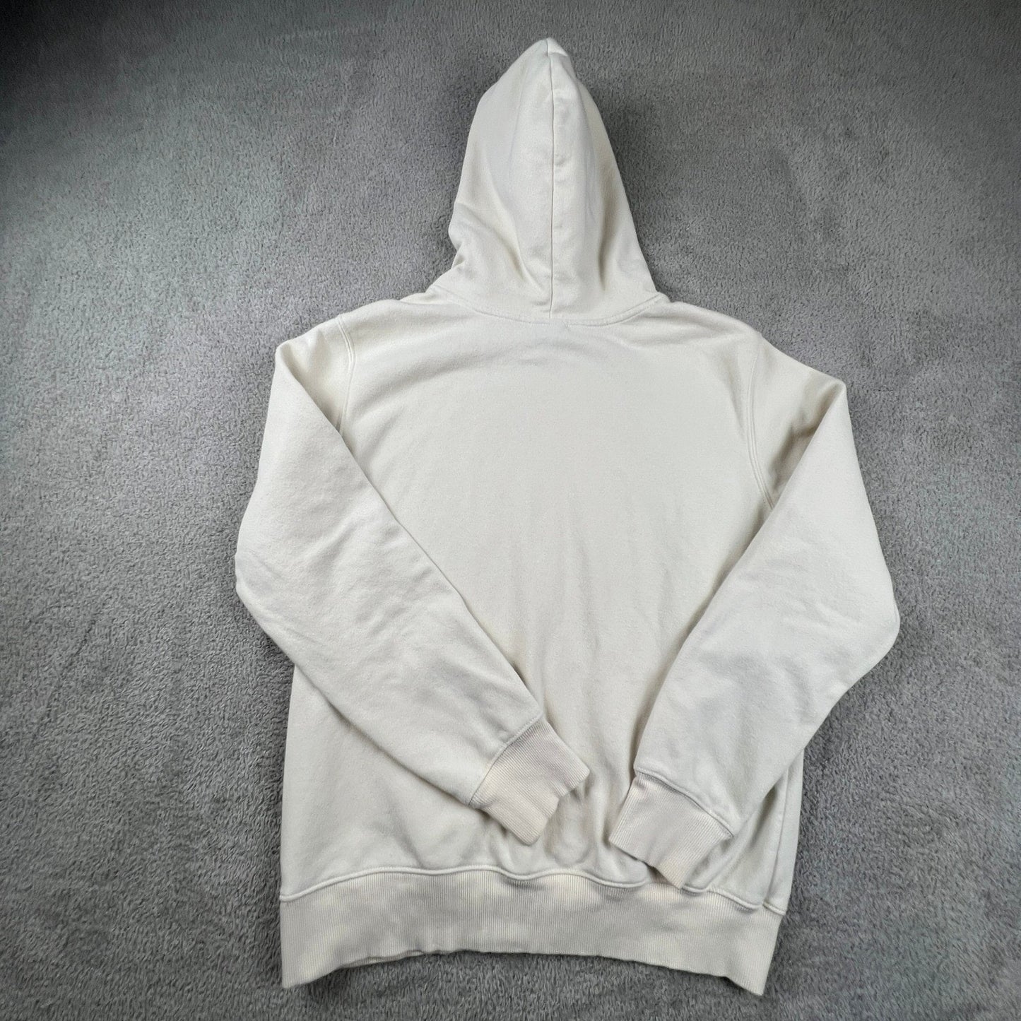 The North Face Mens Pullover Hoodie Medium Cream White Logo Sweatshirt Half Dome