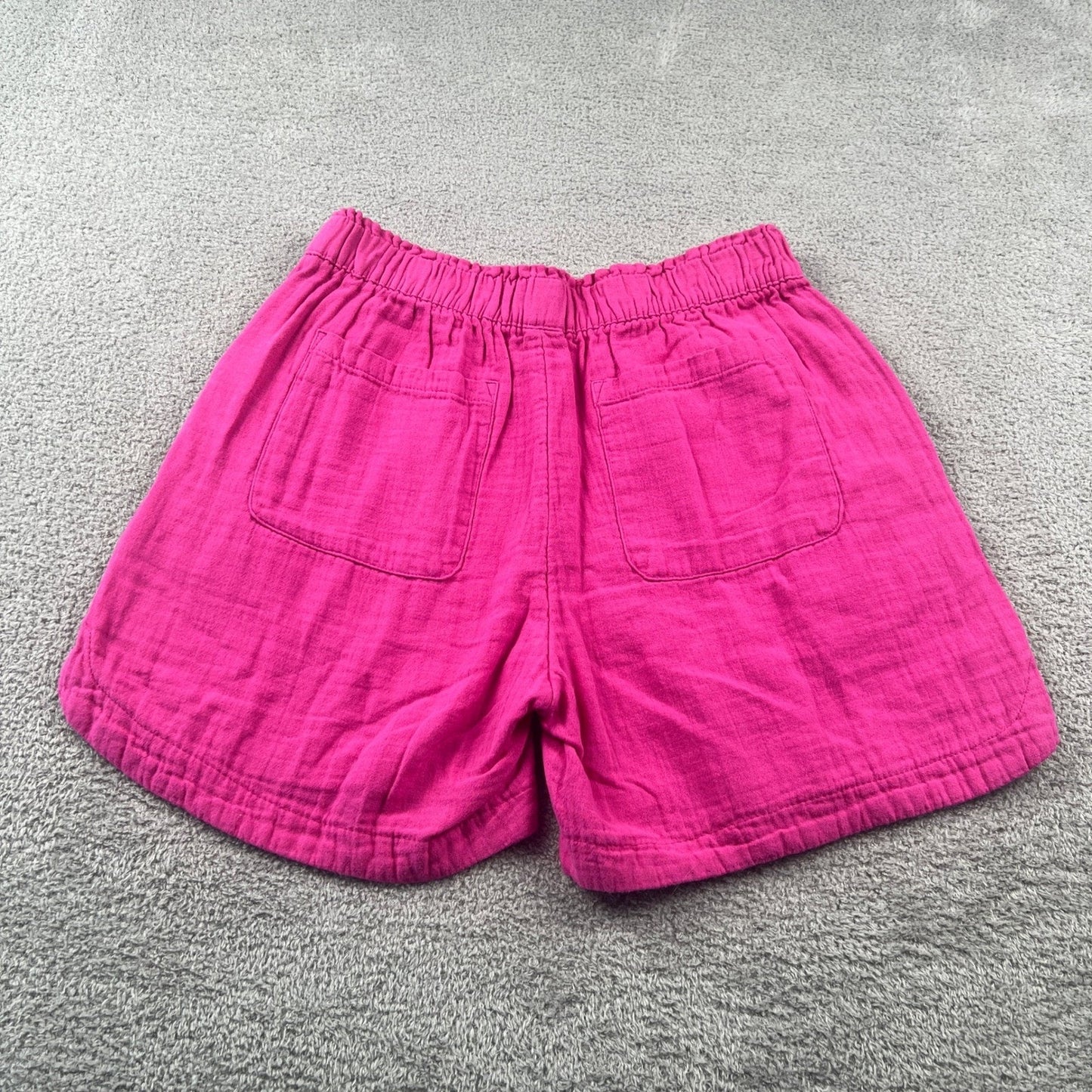 100% Cotton Gauze Elastic Waist Shorts Womens Fuchsia Size S Small Old Navy