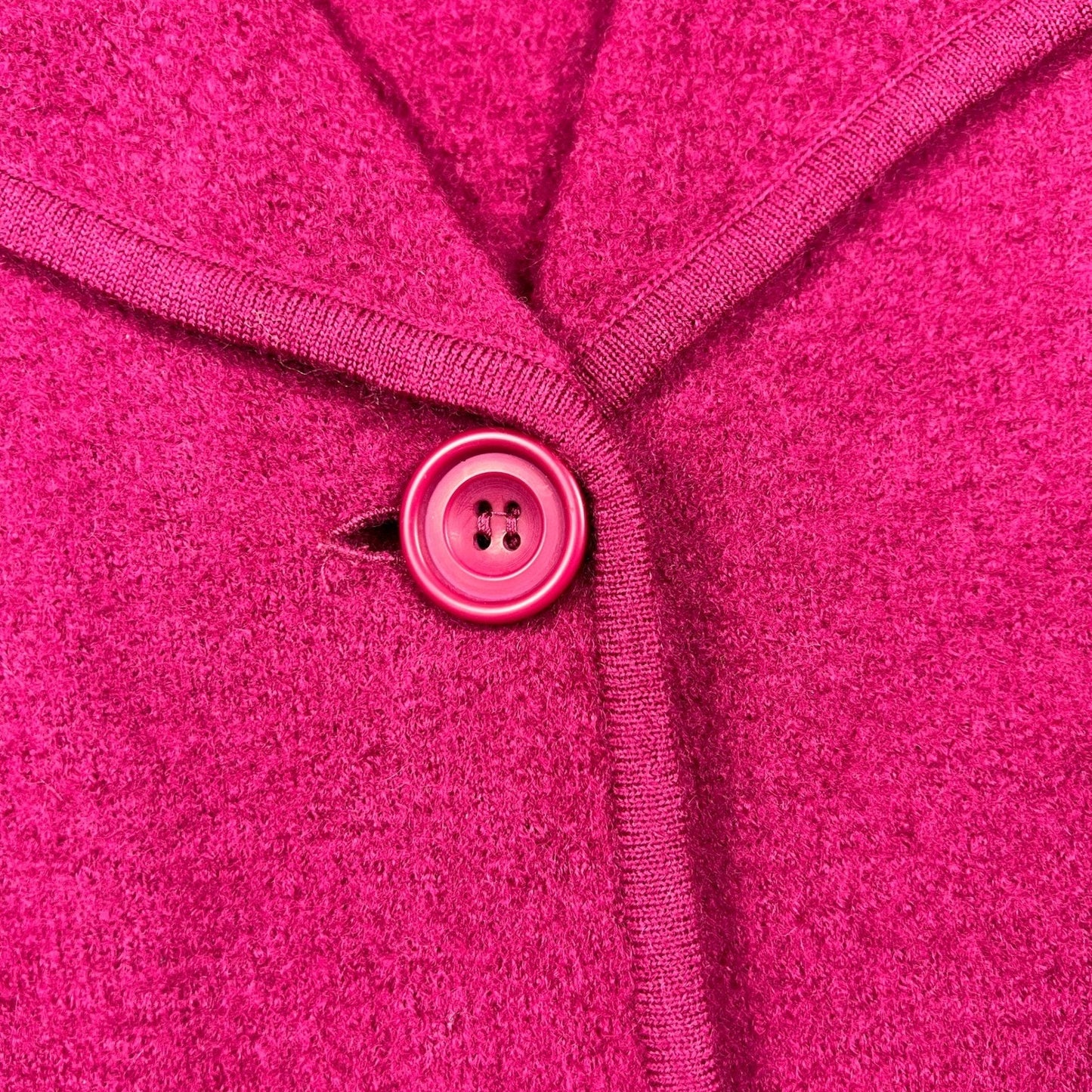 VTG 90s Moda International Wool Cardigan Coat M Pink Longline Boiled Sweater