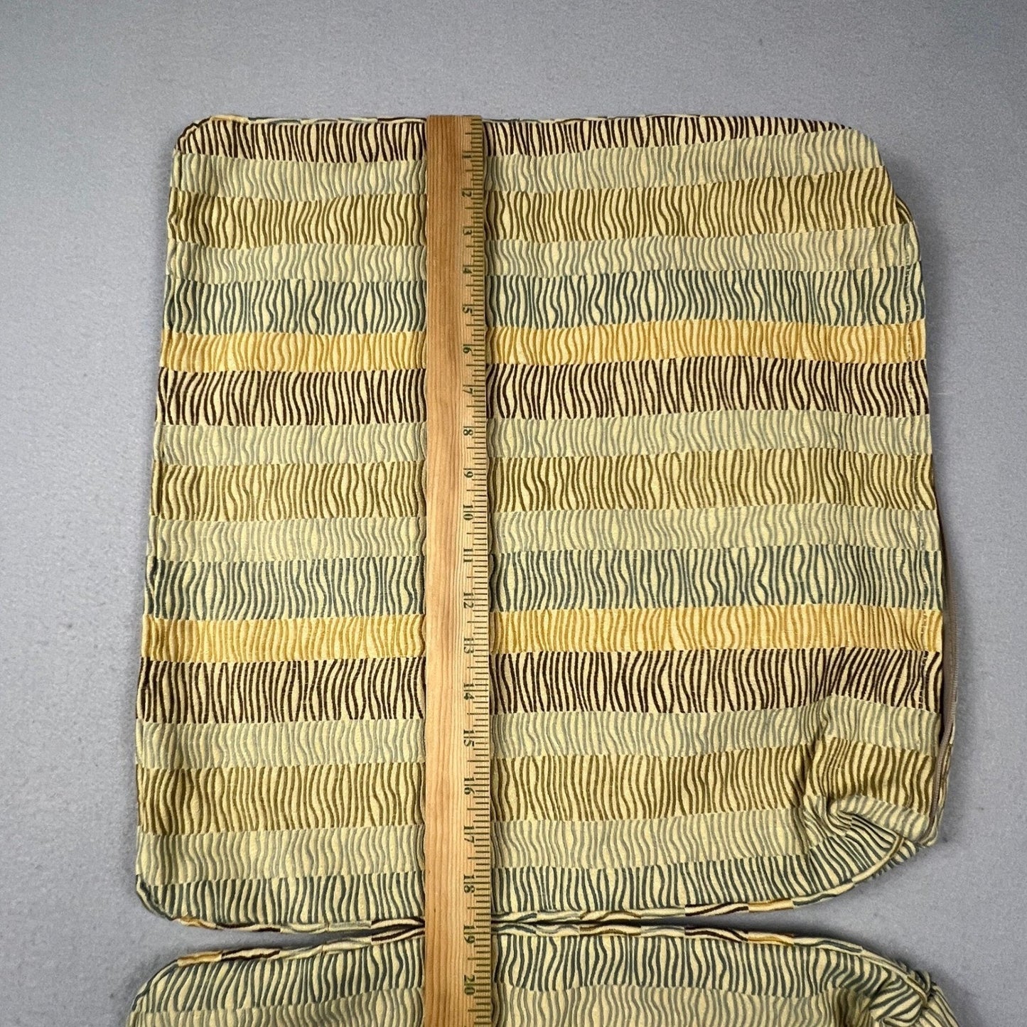 VTG Handmade Throw Pillow Covers Set of 2 18x18 Gold Tan Striped Grandmacore