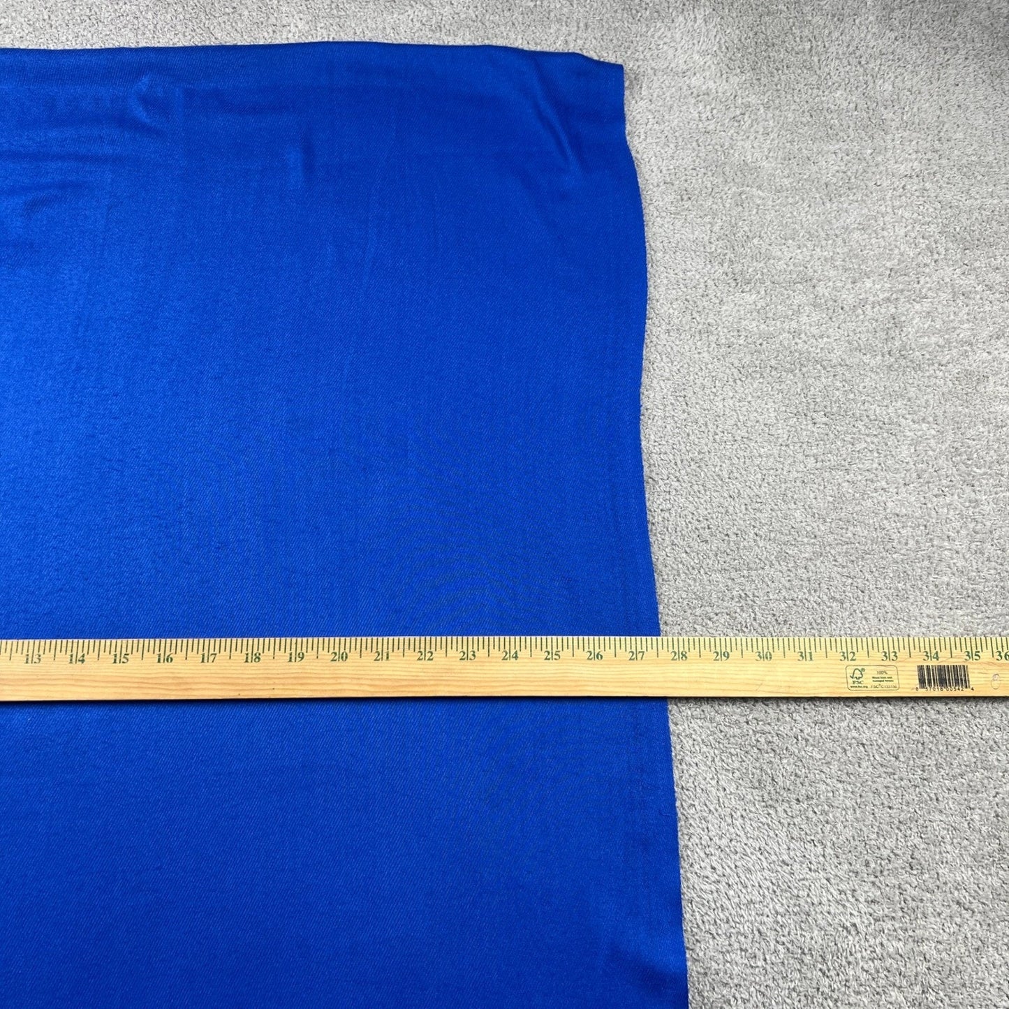 100% Cashmere Scarf Unisex OS Blue Fringe Tassel Pashmina Wrap
