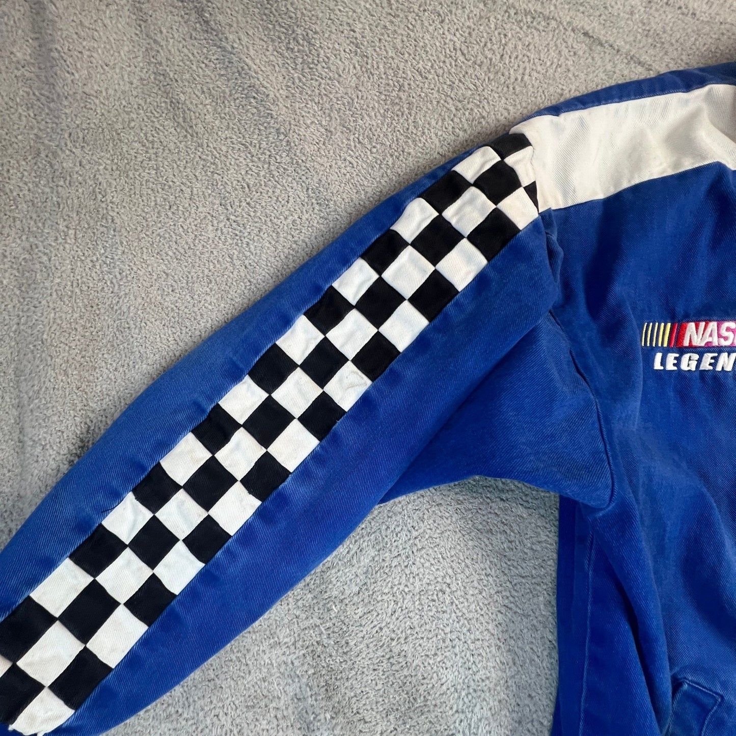 Chase Authentics NASCAR Mens XXL Legends Signature Jacket Blue Cotton Twill