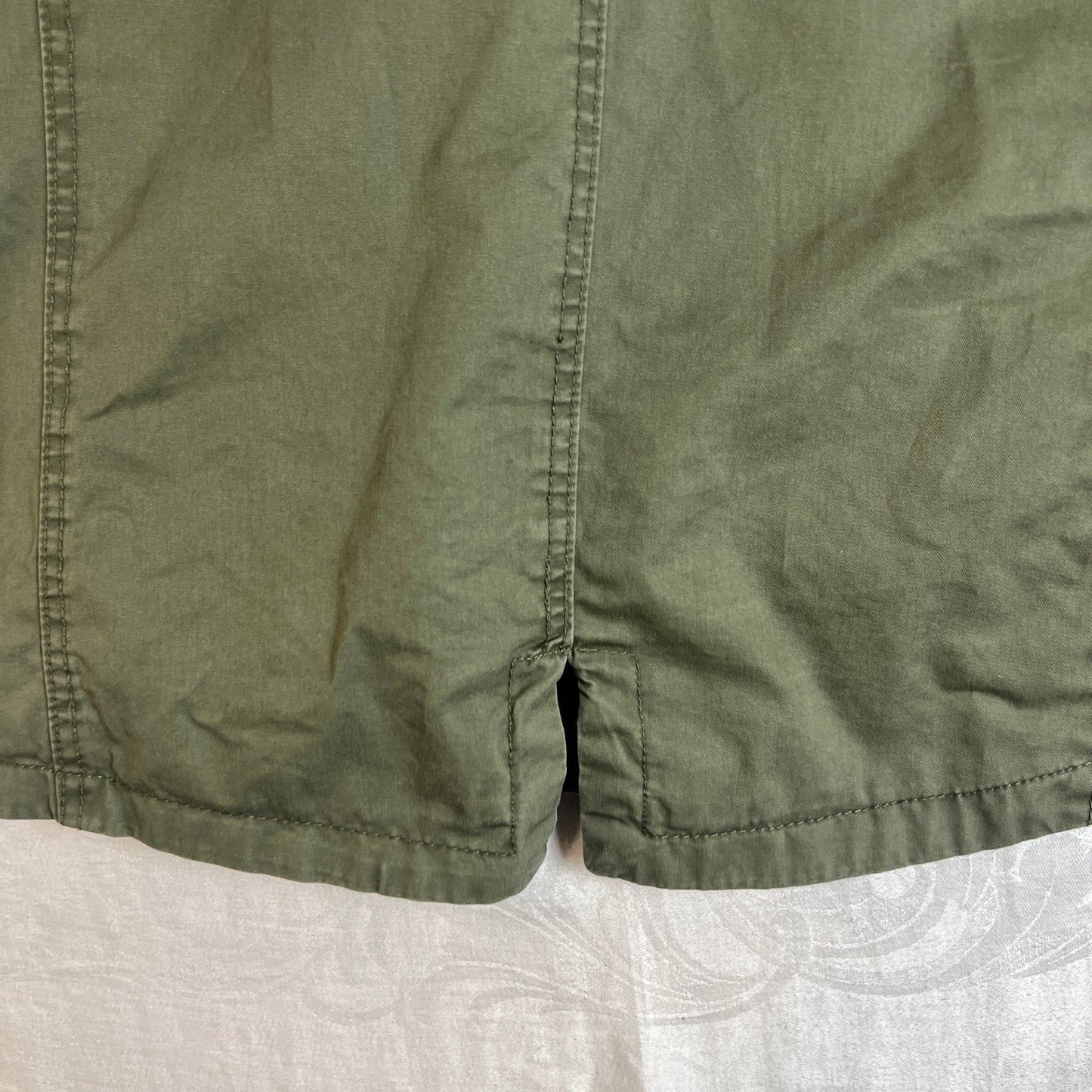 Ambiance Utility Jacket Womens 2XL Drawstring Waist Zip Front Collar Olive Green
