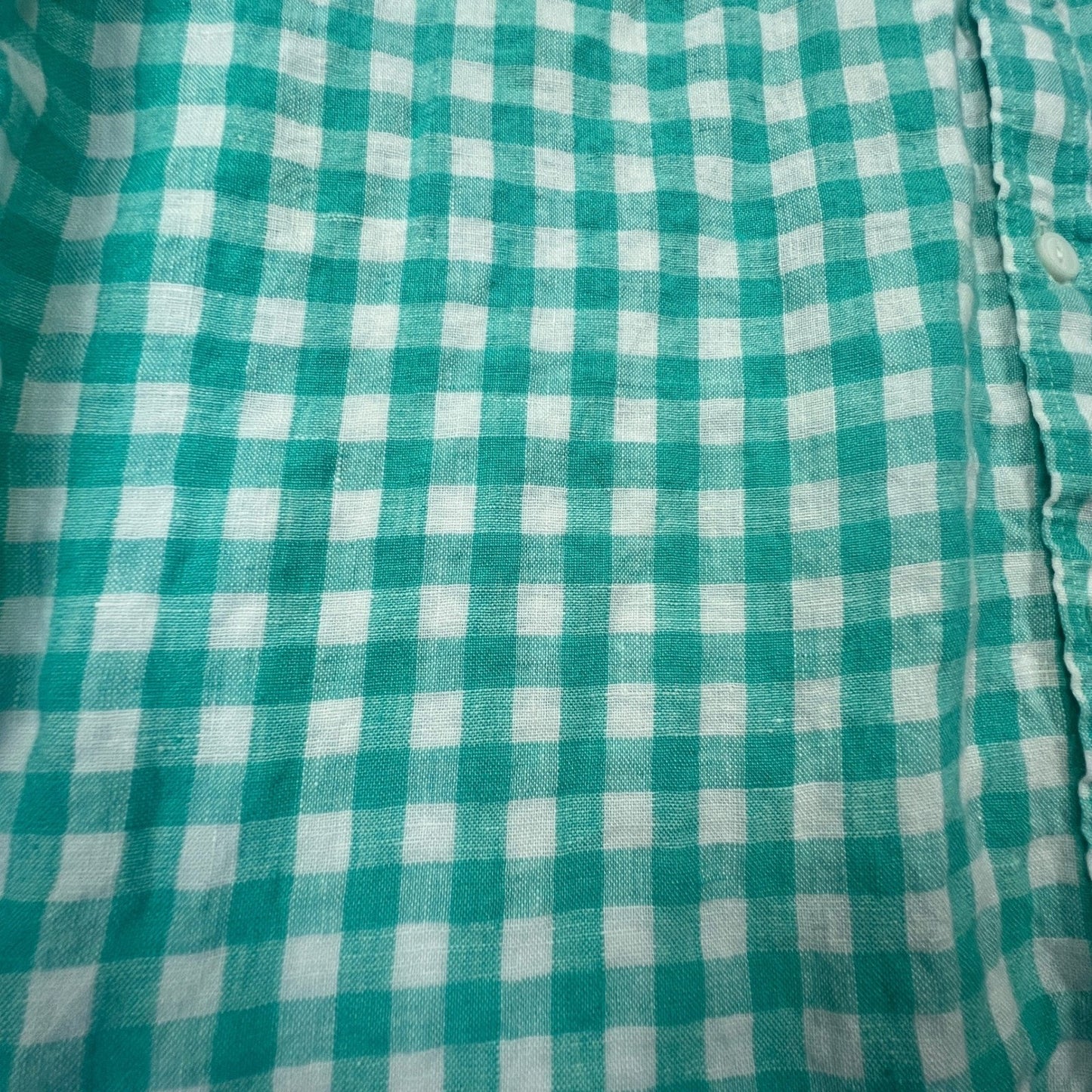 J.Crew Button Down Mens M Gingham Baird McNutt Irish Linen Classic Fit Shirt