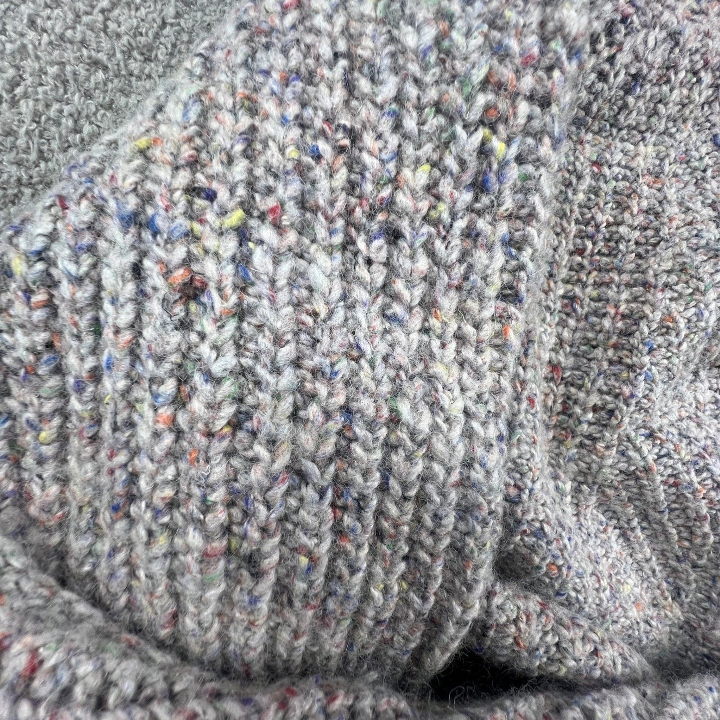 Madewell Womens Turtleneck Sweater Grey Confetti Marl Silk Wool Blend Comfy Cozy