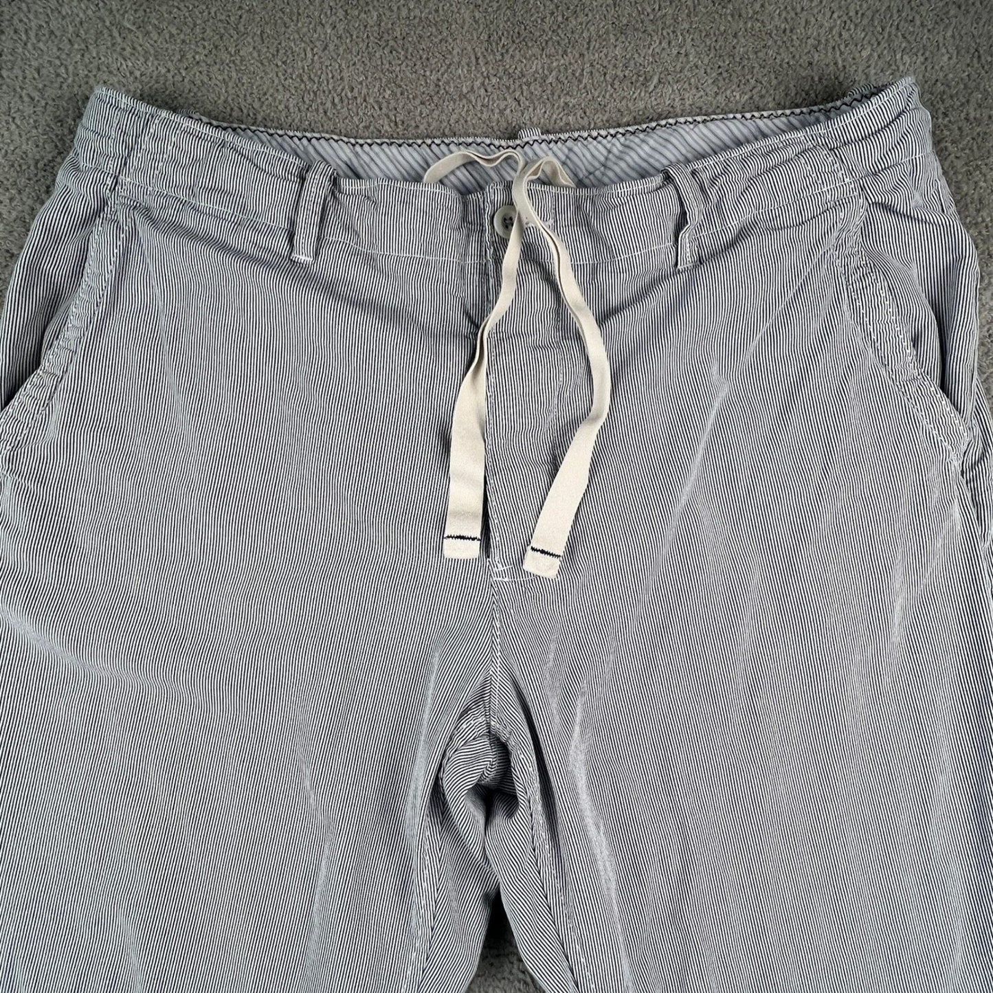Stripe Pants Mens 37x31 Blue White Drawstring Beach Summer Seersucker