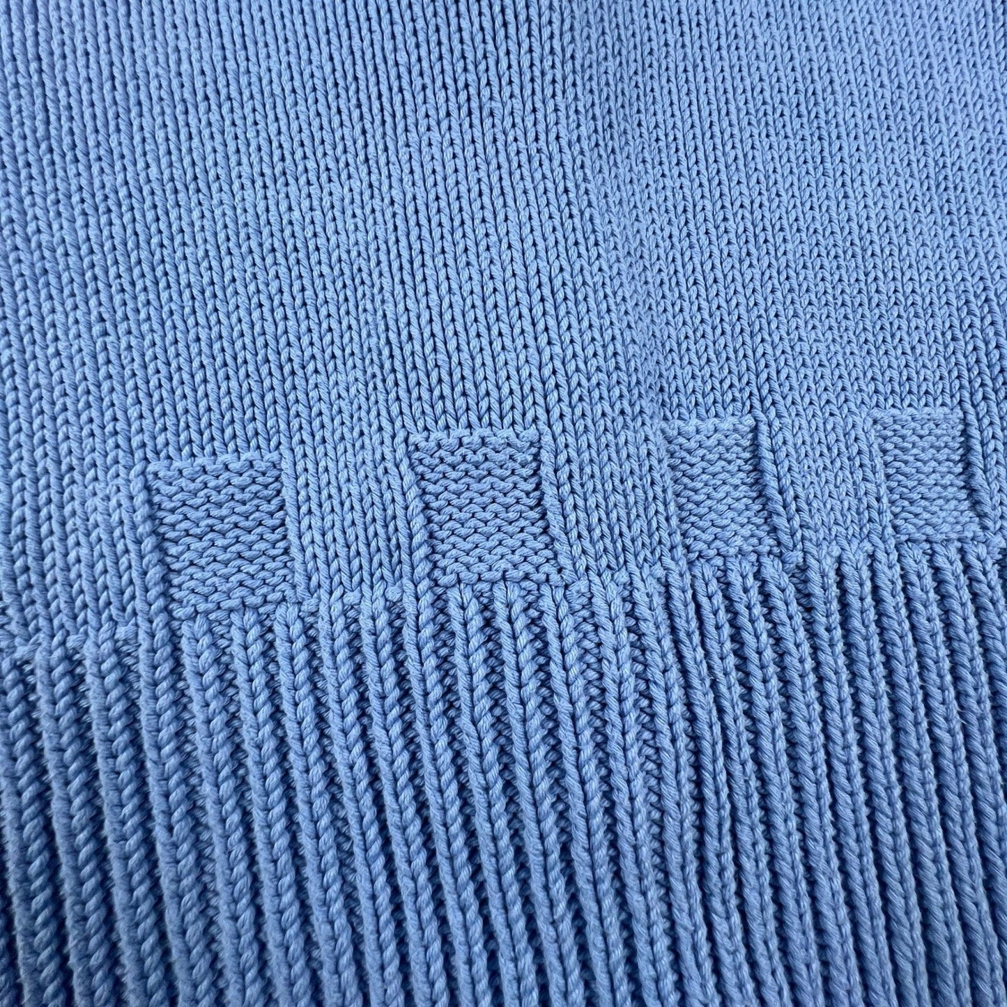 Pure Handknit Cardigan Sweater M/L Blue Cotton Button Up Coastal Grandmacore