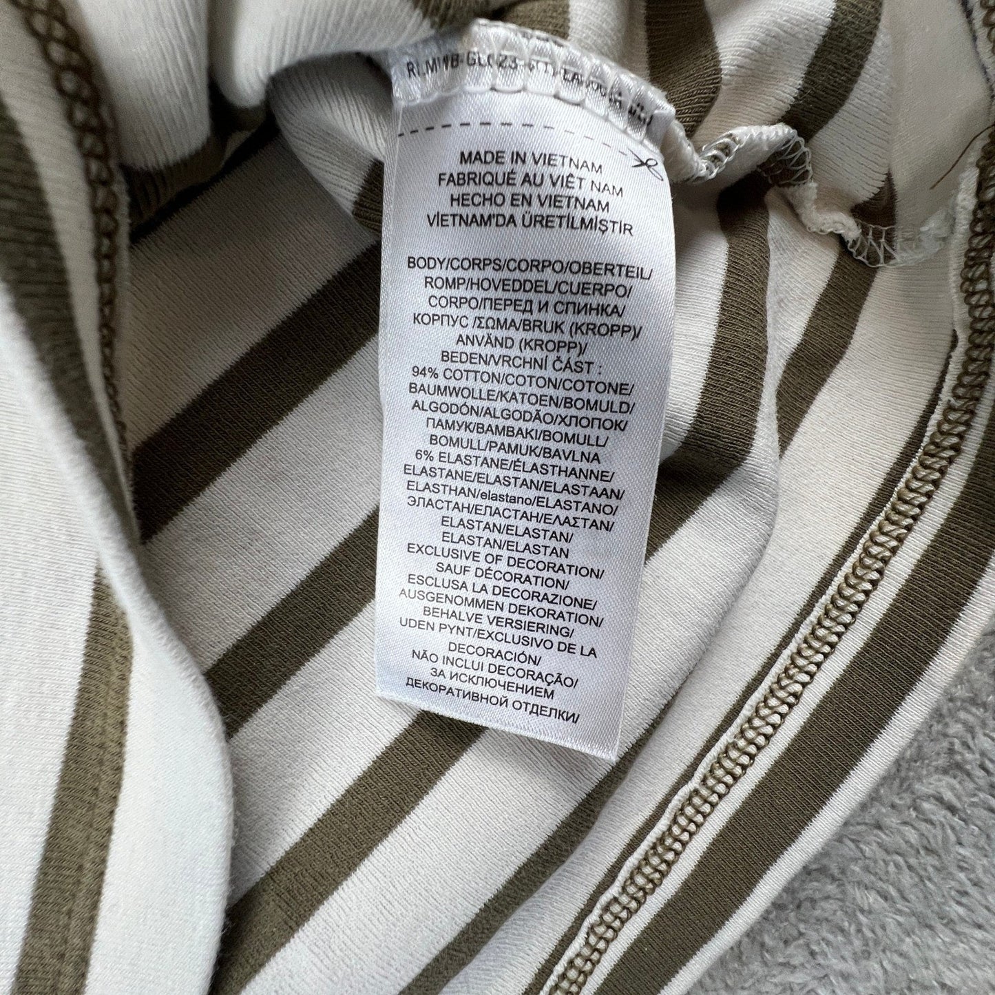 Lauren Ralph Lauren Womens Small Striped Top Cream Brown Preppy Coastal Chic
