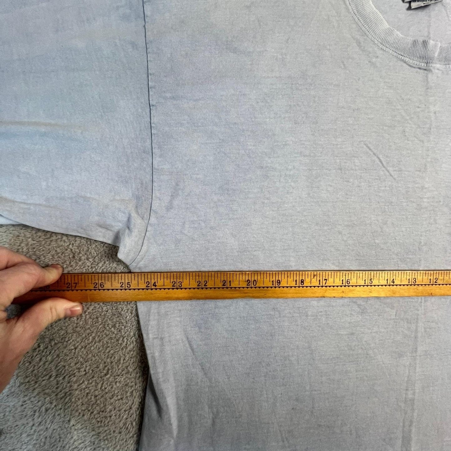 Vintage Sunbelt T-Shirt Mens XL Made in USA 90s 100% Cotton L/S Light Blue