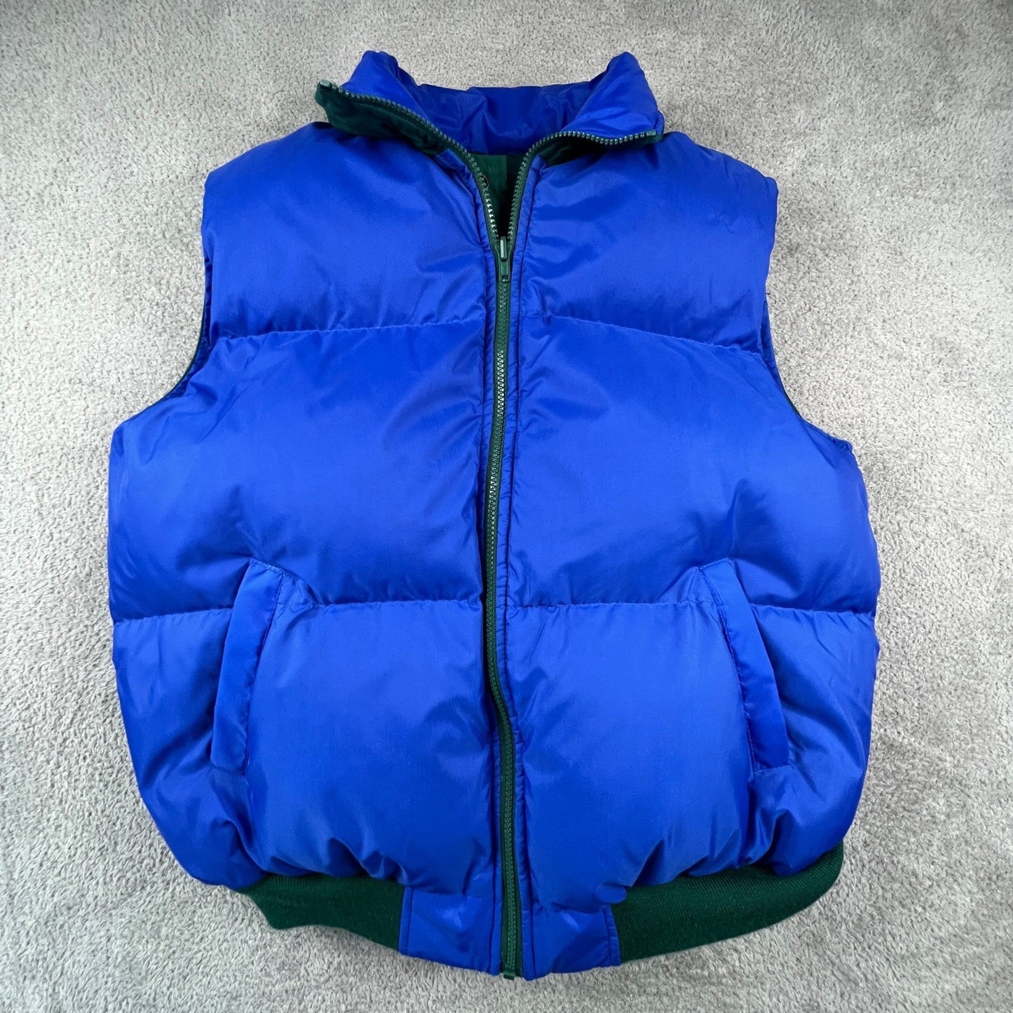 Outdoor Exchange Reversible Puffer Vest Mens XL Green Blue Down Gorpcore Hiking