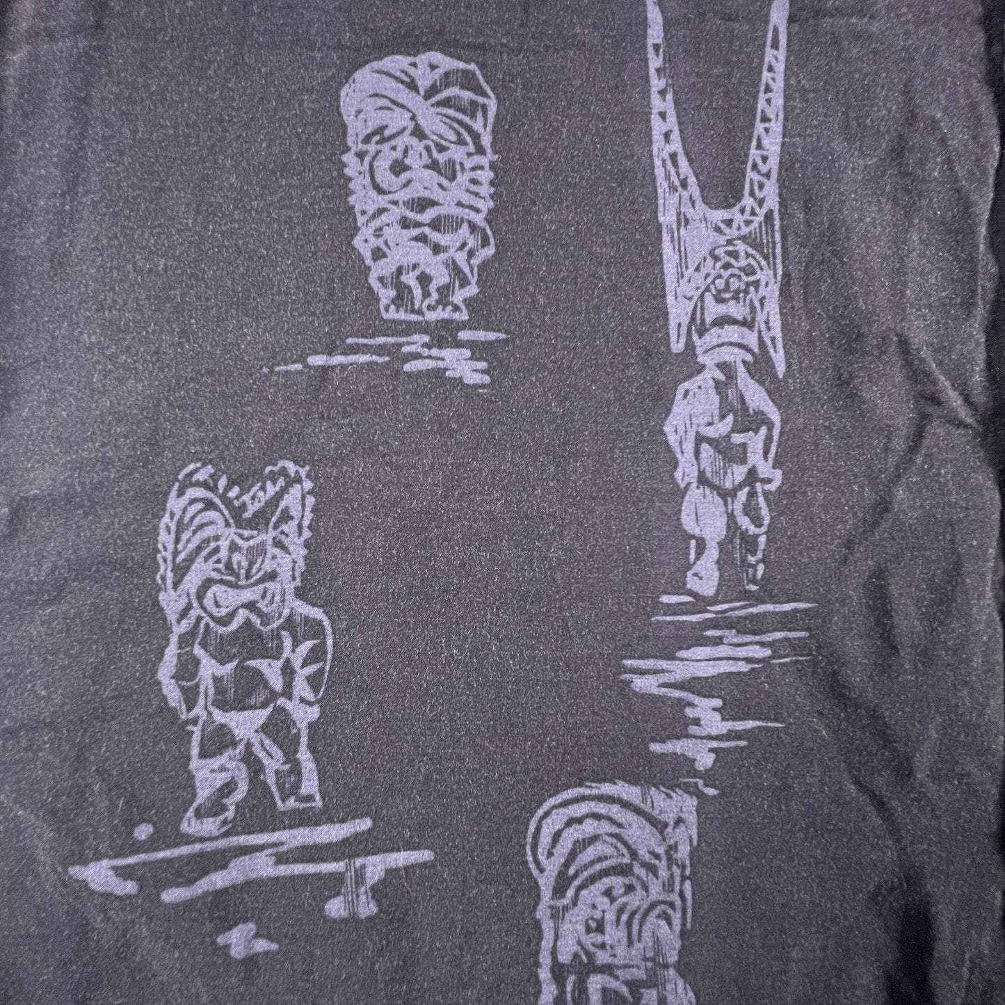 Paradise Found Button Up Shirt XL Black Tiki Cocktail Tropical Hawaiian Aloha