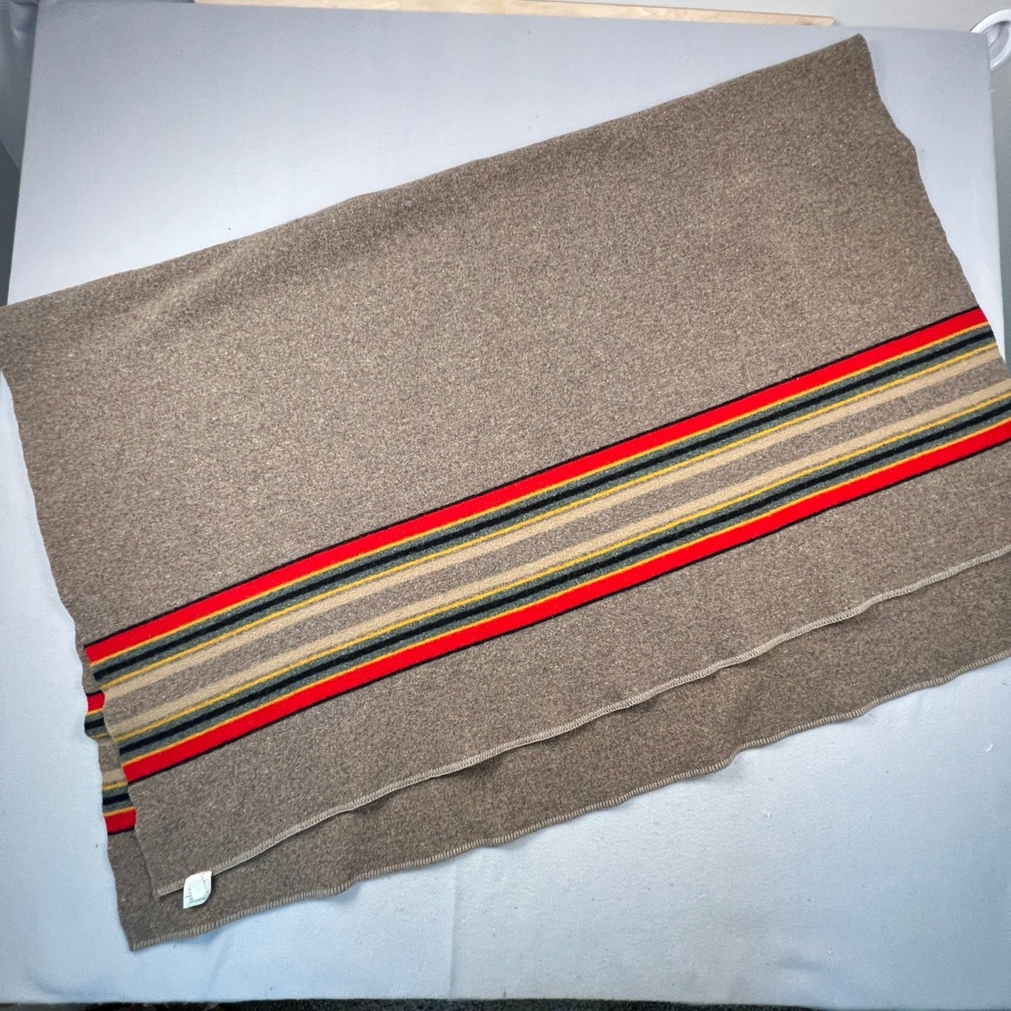 VTG Pendleton Home Collection Wool Yakima Camp Blanket Mineral Umber Stripe
