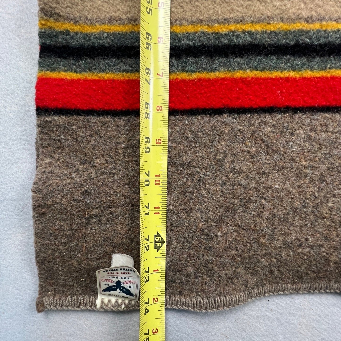 VTG Pendleton Home Collection Wool Yakima Camp Blanket Mineral Umber Stripe