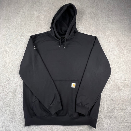 Carhartt Hoodie Mens Large Black Loose Fit K121 BLK Bell Since 1909 Sweatshirt