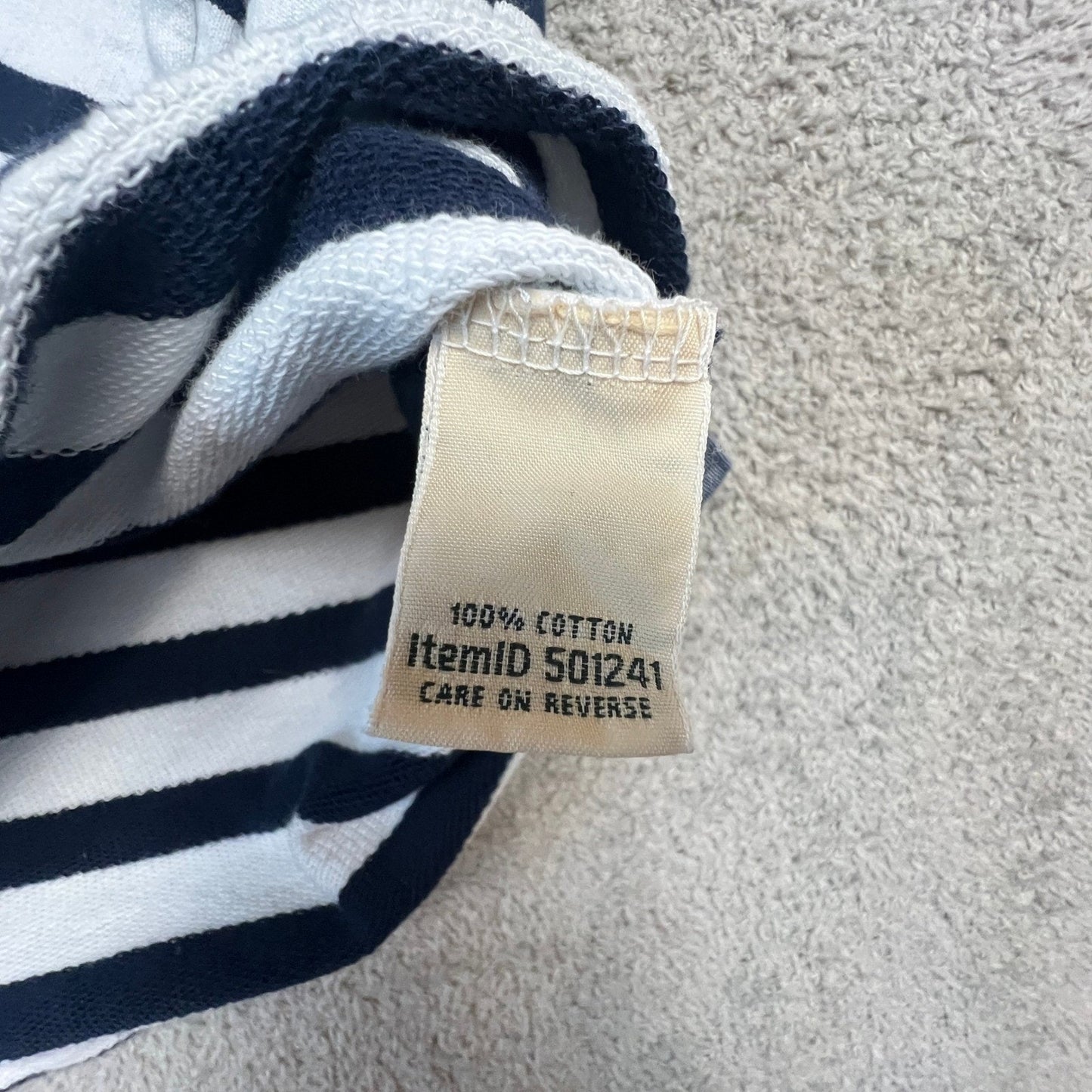 L.L. Bean Nautical Stripe Quarter Zip Pullover Sweatshirt XS
