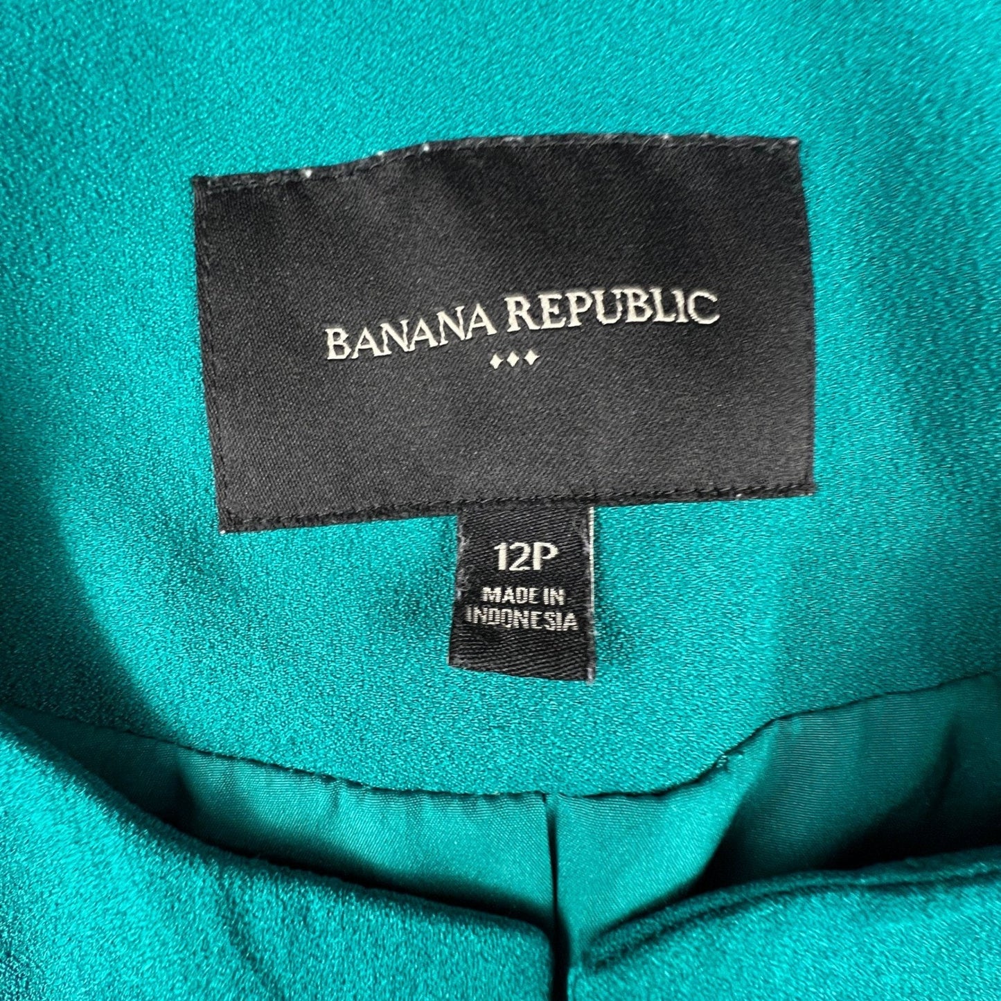 Banana Republic Bell Sleeve Jacket Womens 12P Teal Ruffle Cropped Professional