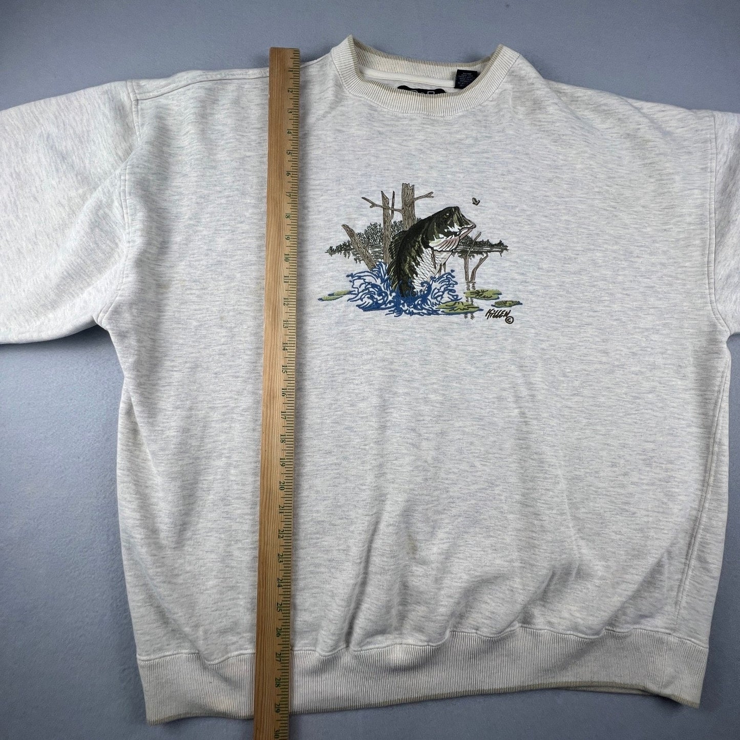 VTG C&B Sport Sweatshirt Mens XXL Gray Bass Fishing Embroidered Cabin Woods Camp