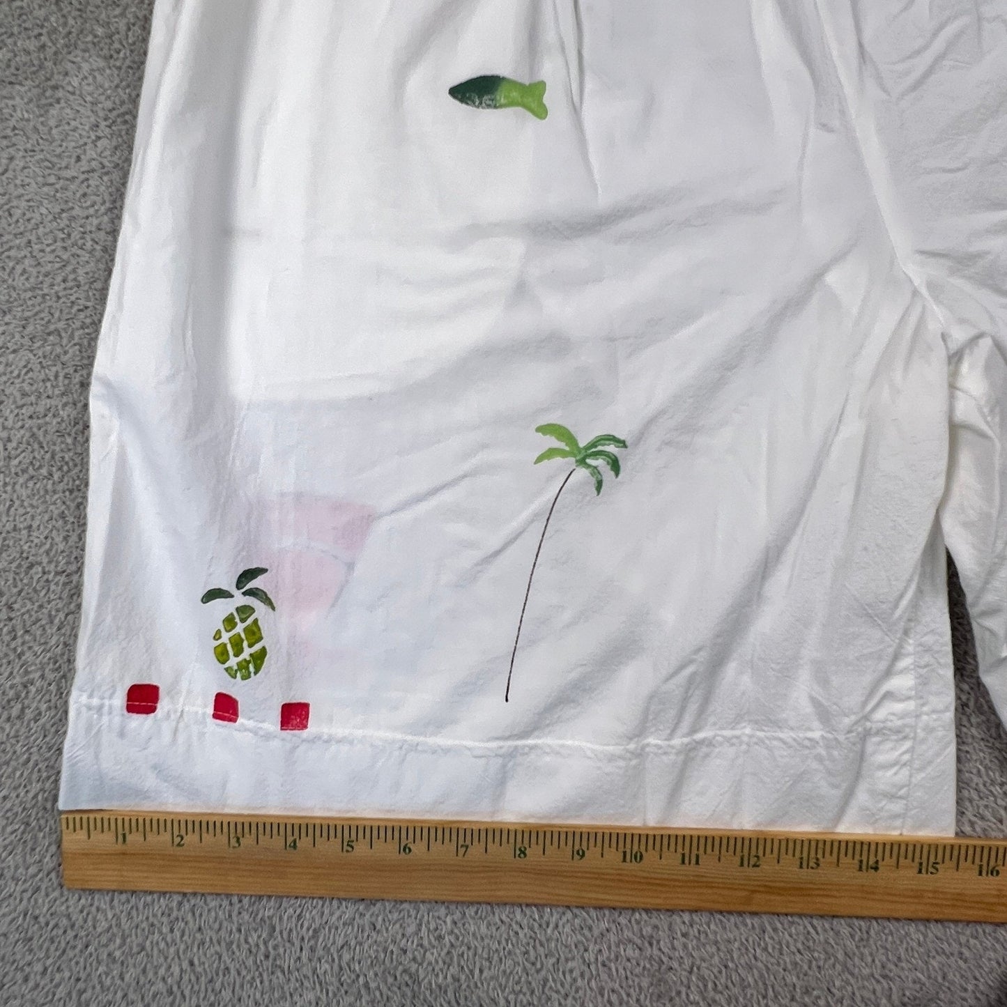 VTG Play Alegre Hand Painted Shorts Womens L Tropical Cotton Beach Summer Boho
