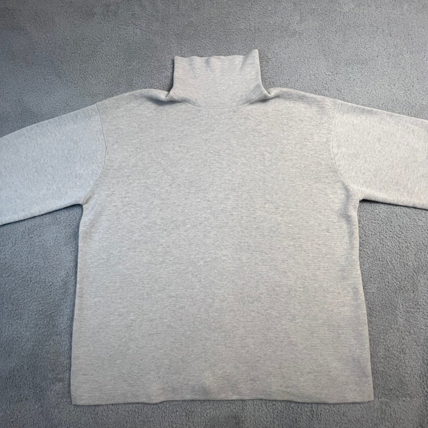 Turtleneck Sweater Mens Large WYM Lidnm GrayTextured Minimalist Knit Japanese