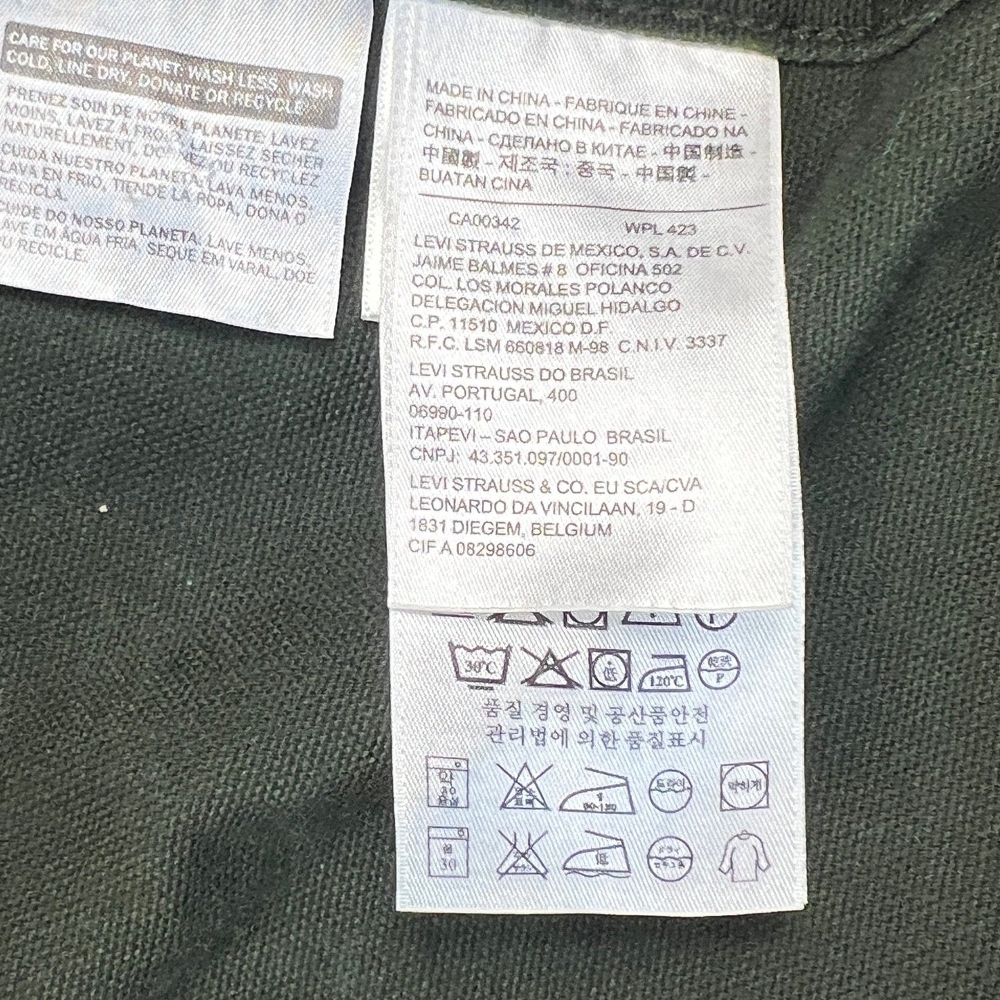 Levi's Chore Coat Men Large Green Canvas Utility Jacket Workwear Chore Coat
