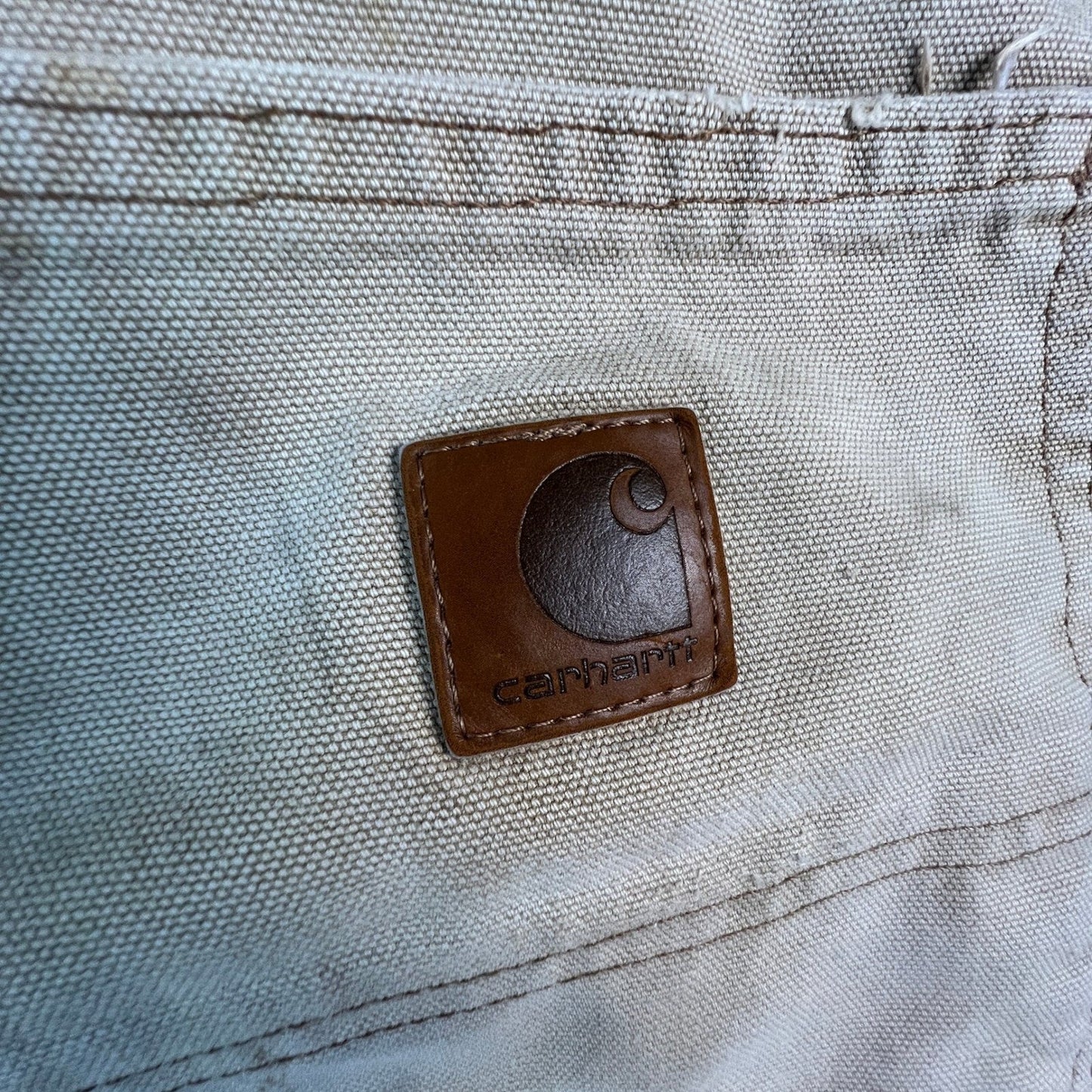 Carhartt B11 BRN Carpenter Pants Mens 38x32 Canvas Distressed Workwear Faded