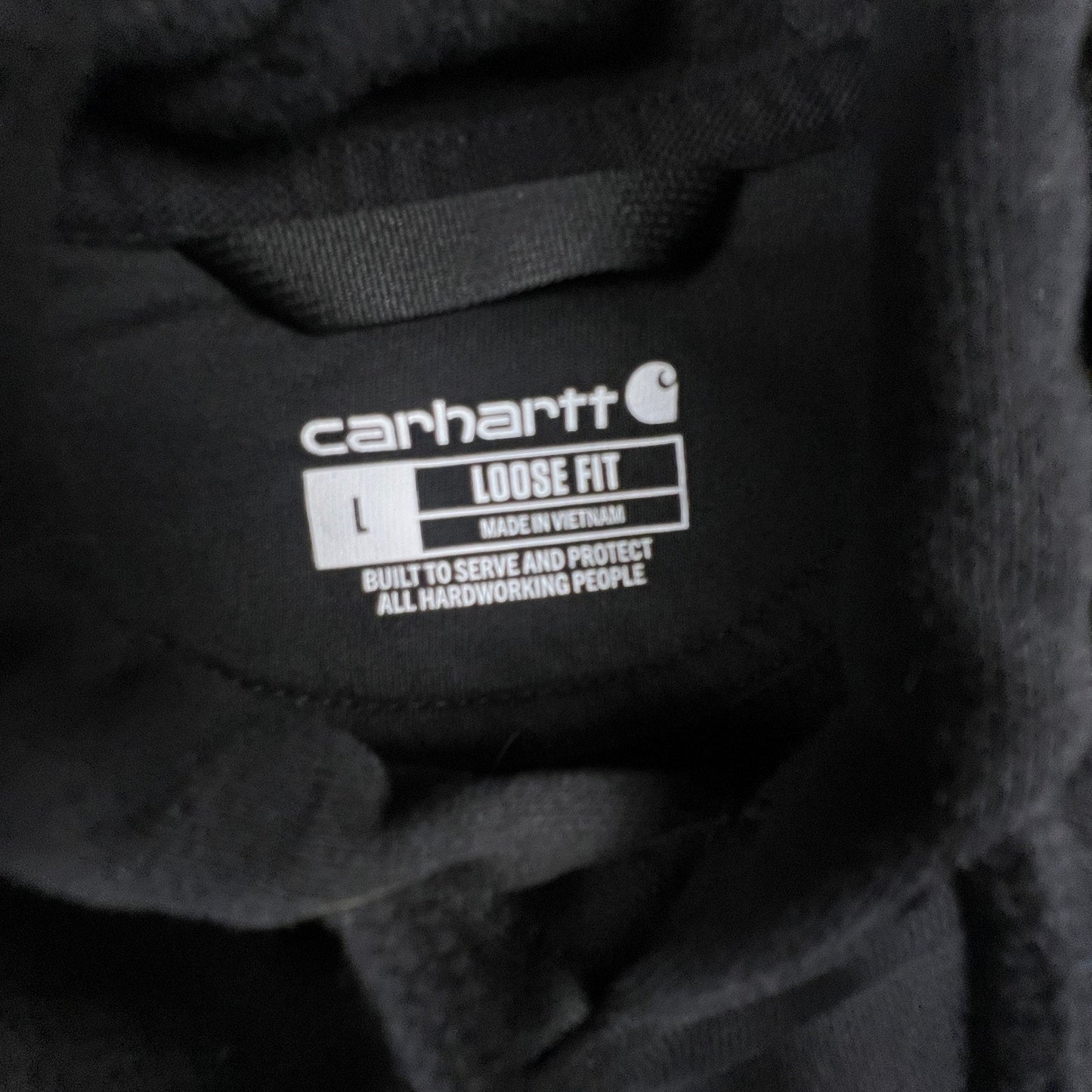Carhartt Hoodie Mens Large Black Loose Fit K121 BLK Bell Since 1909 Sweatshirt