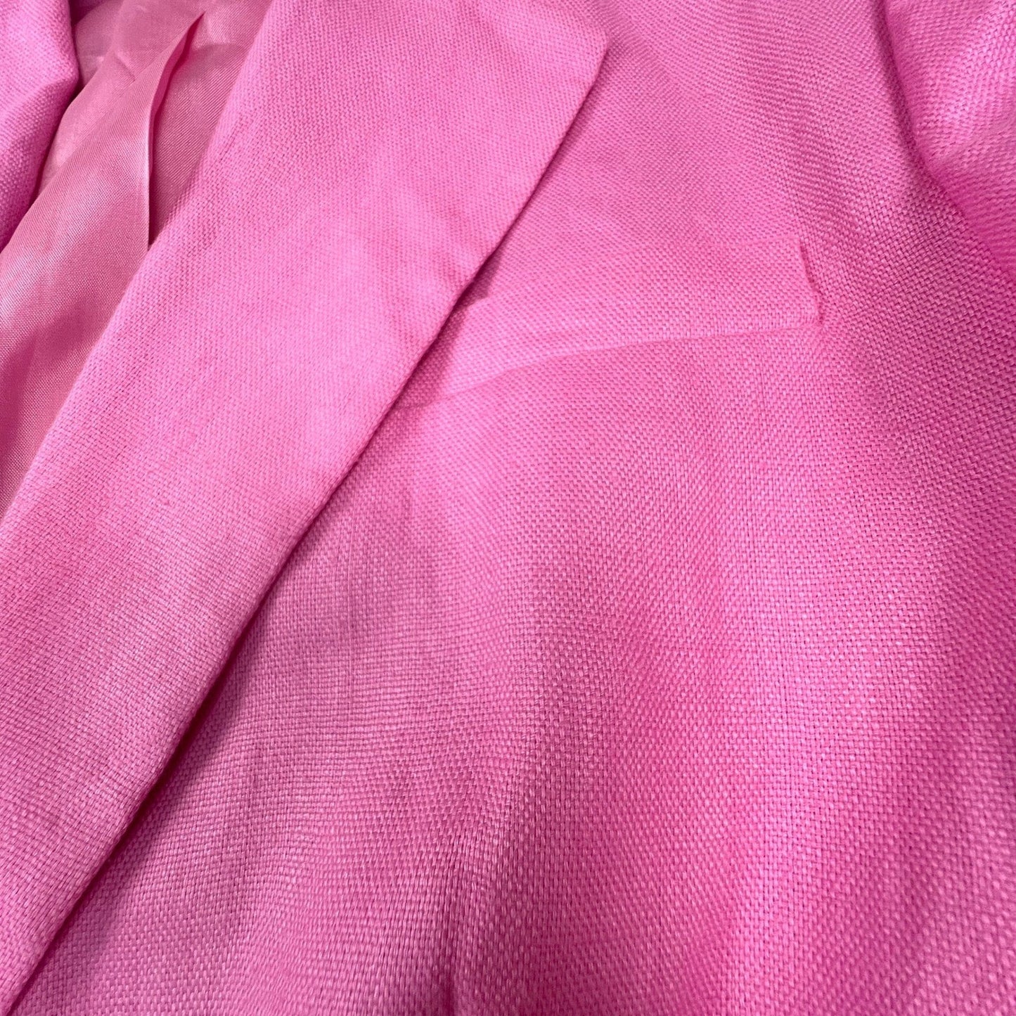 Lauren Ralph Lauren Blazer Women 12 Pink 100% Linen 2Button Career Jacket Office