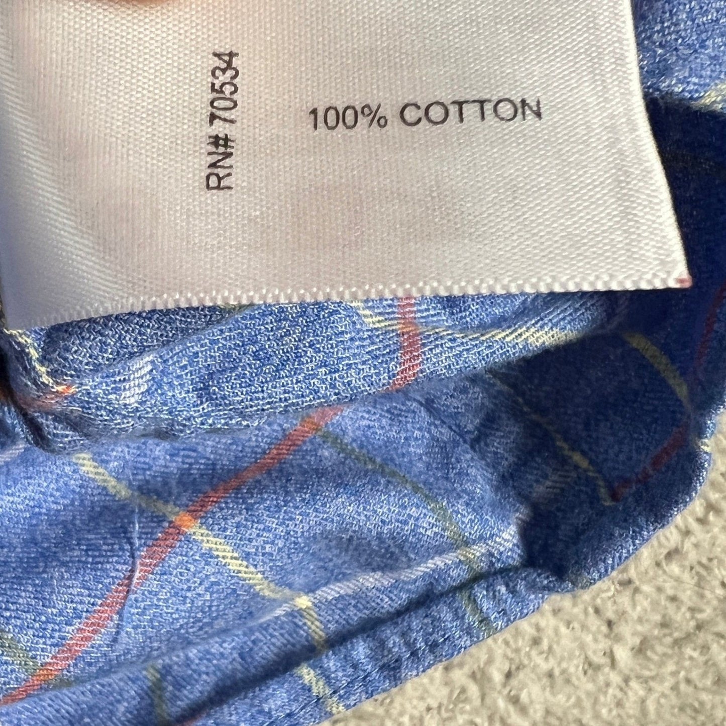 ORVIS Button Down Shirt Men's Large Country Twill Classic Fit Plaid 100 % Cotton