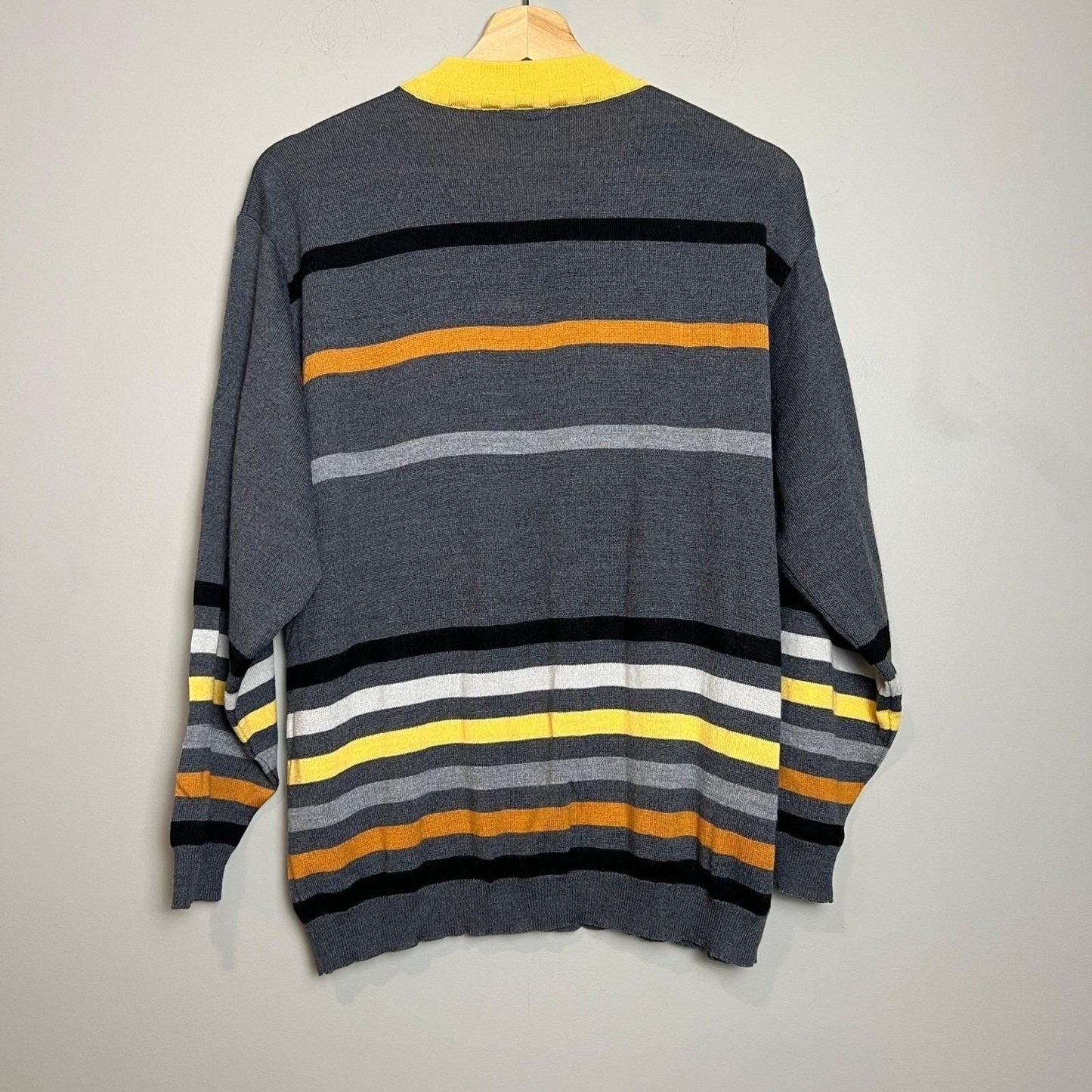 VTG Y2K 80s Lucia Sweater Women's Medium Striped Knit Colorful Funky Retro
