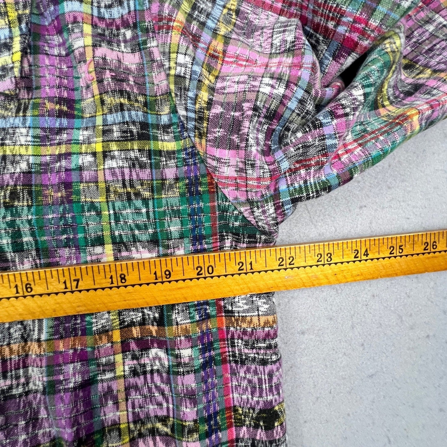 Recycled Traditions Ikat Plaid Jacket Womens S Multi Color Woven Boho Art Wear