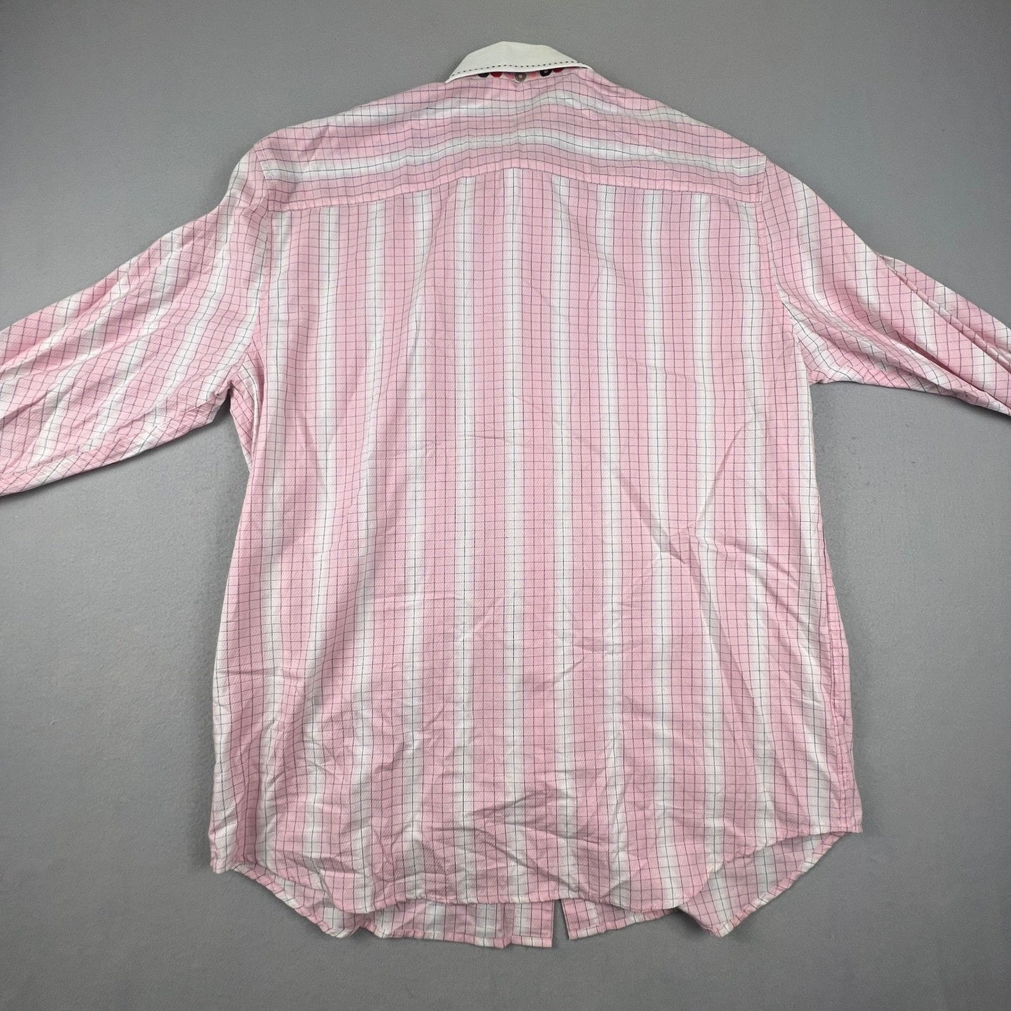 Enyce Button Down Shirt Mens XL Pink Plaid Woven French Cuff Contrast Y2K Urban