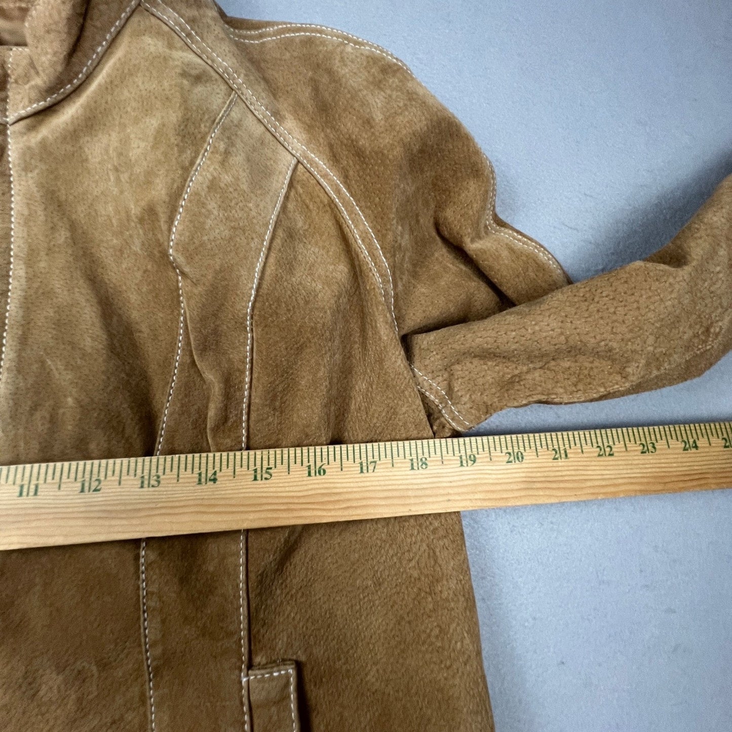 Wilsons Leather Maxima Jacket Womens L Brown Suede Contrast Stitch Moto Western