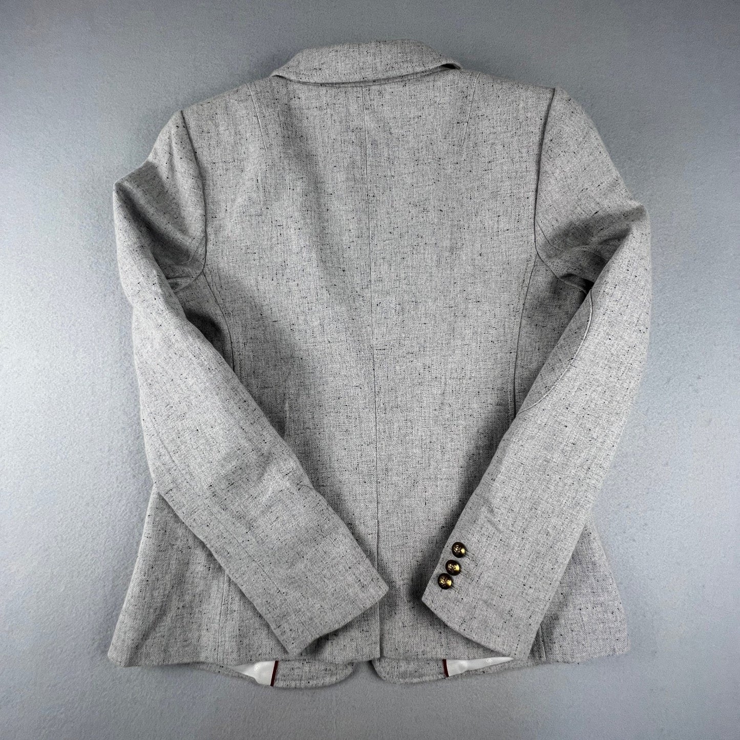 Banana Republic Hacking Jacket Womens 12 Gray Wool Blend Blazer Preppy