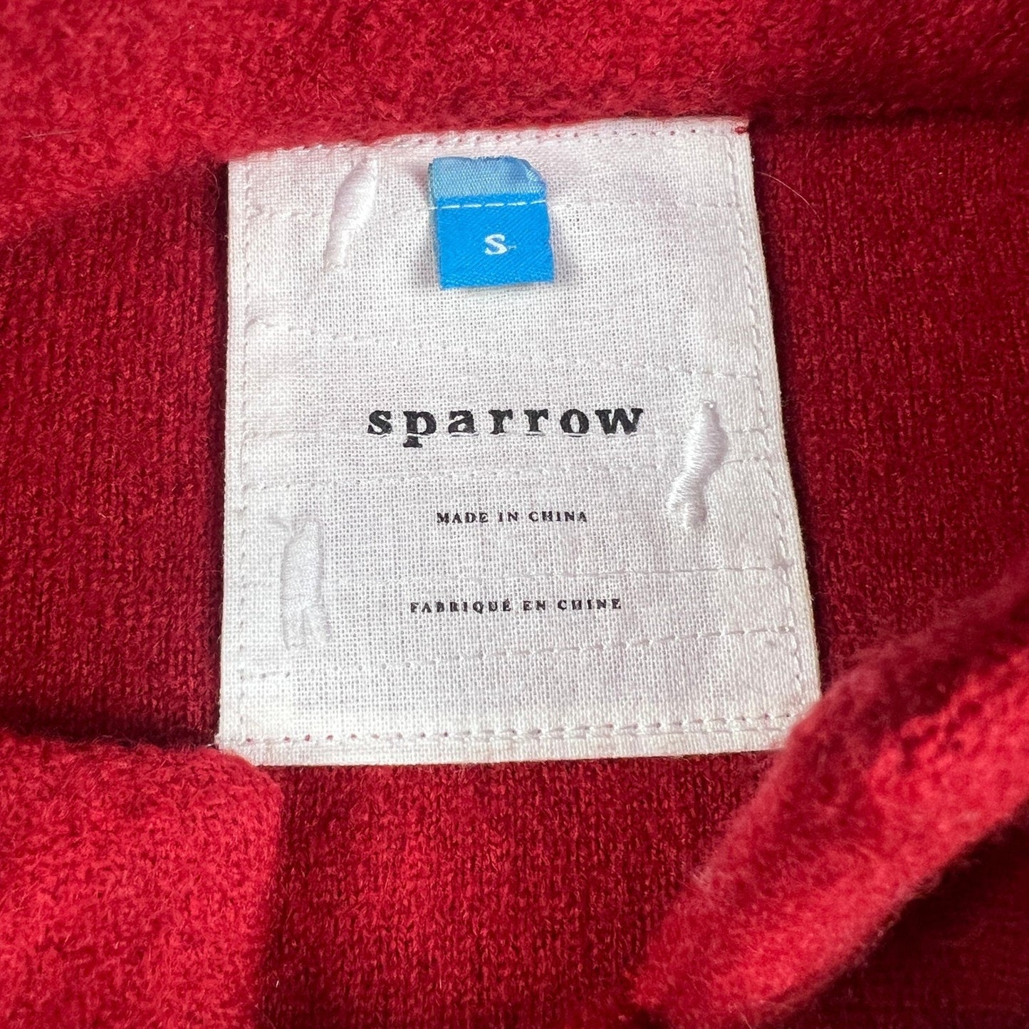 Sparrow Anthropologie Cardigan Womens Small Red Wool Fringe Toggle Boho Sweater